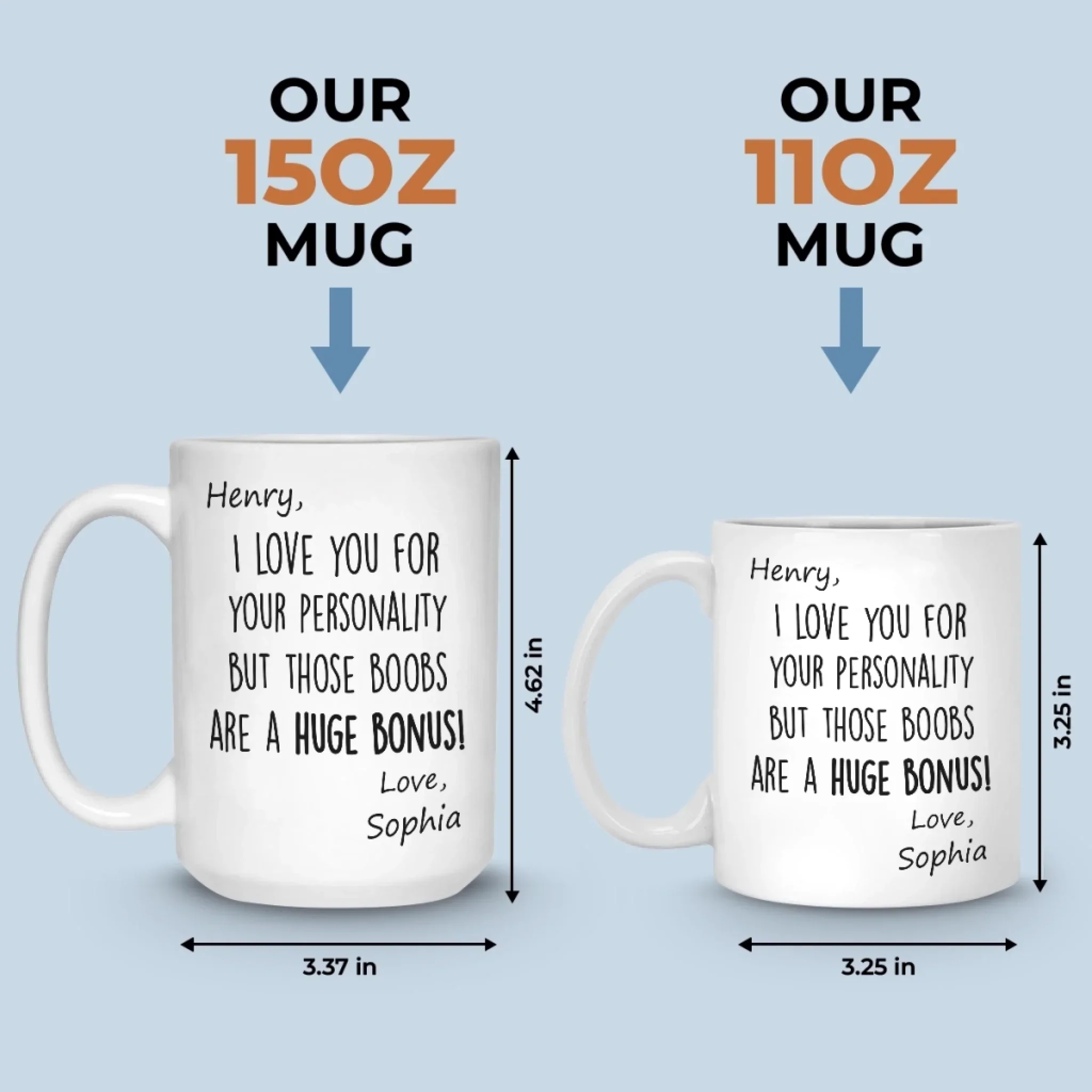 Custom Mug - Personalized Anniversary Christmas Wedding Gifts For Husband And Wife, Him And Her - My Emotional Support Human - Image 6