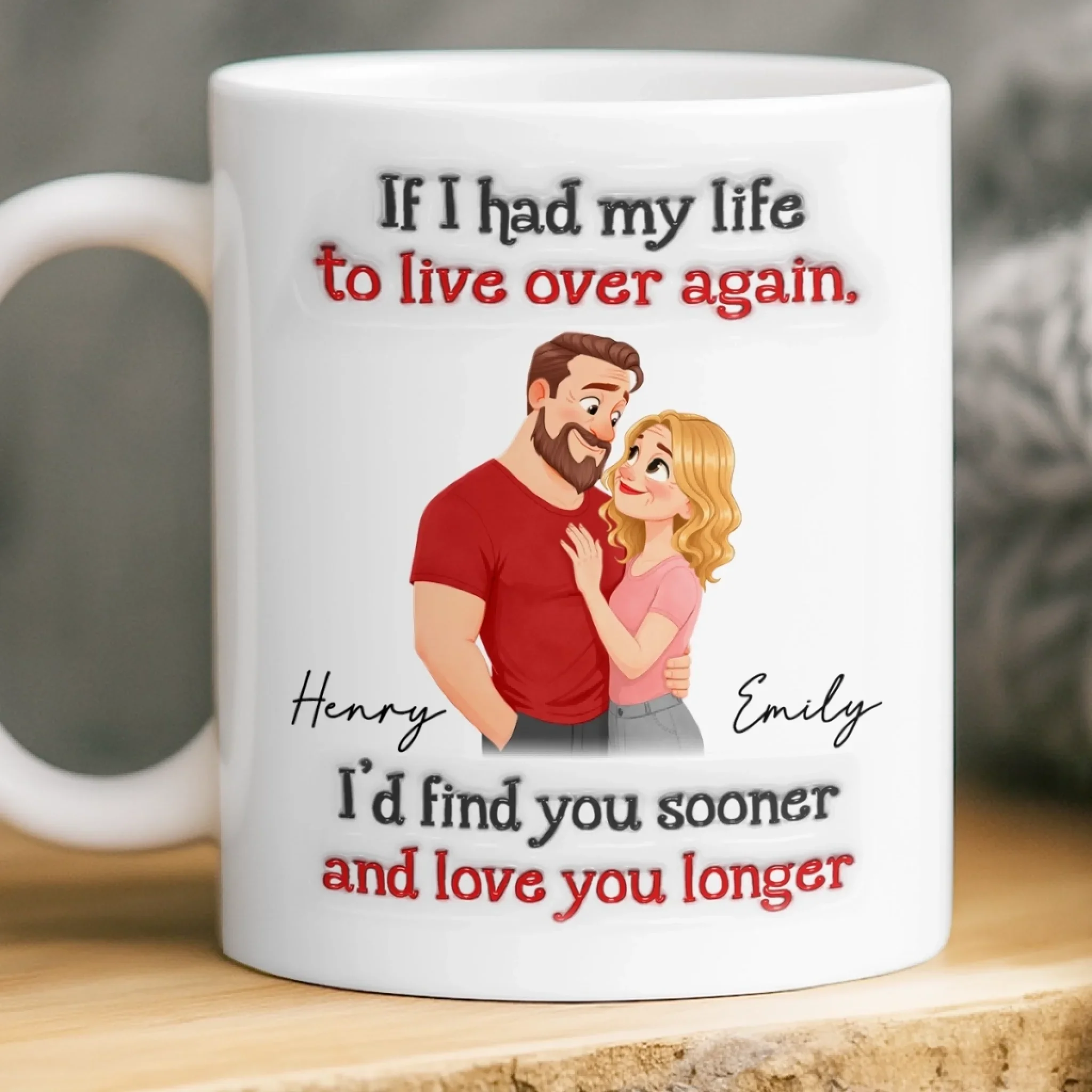 Custom Mug - Personalized Anniversary Wedding Gifts For Husband And Wife, Him And Her - Love Grows Here