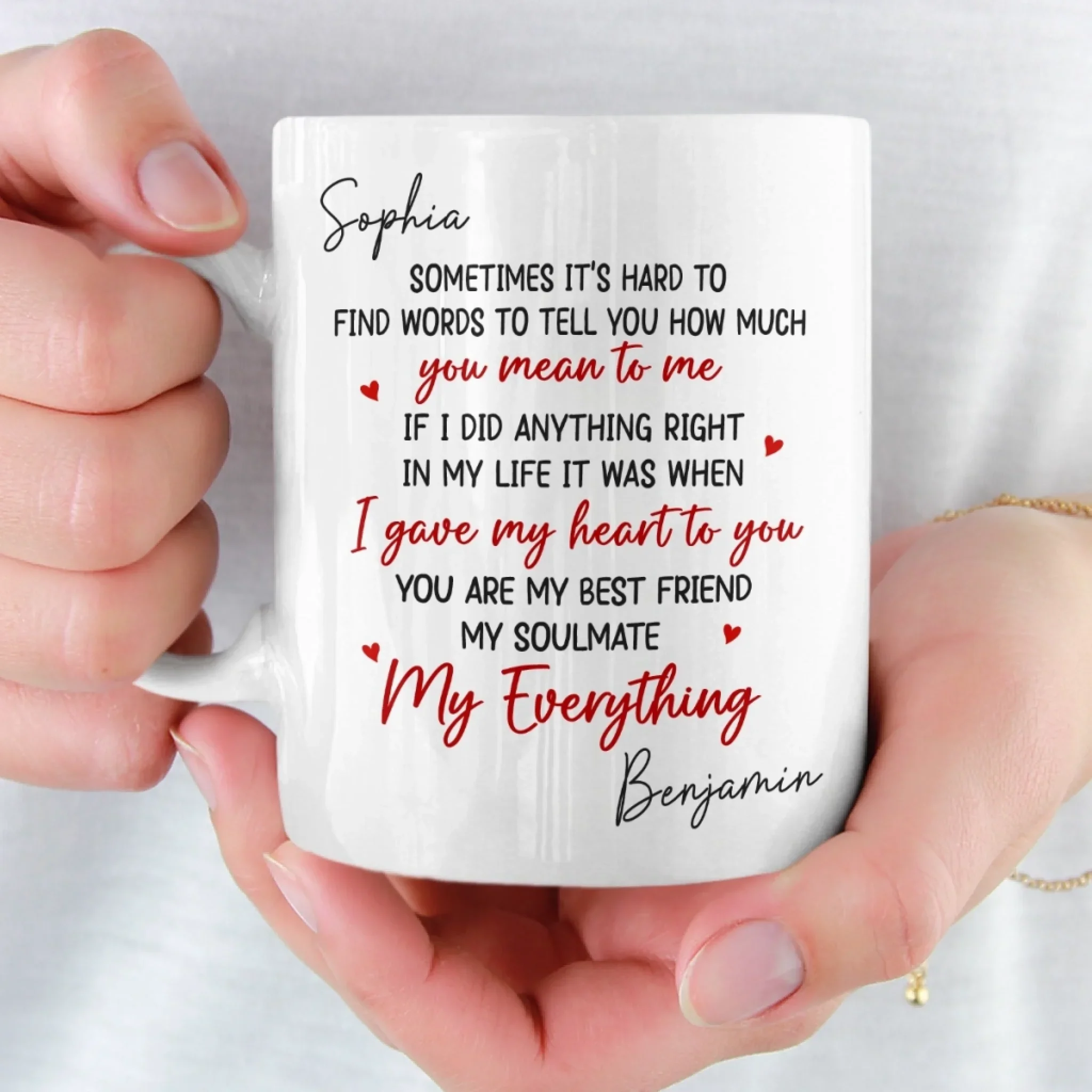 Custom Mug - Personalized Anniversary Wedding Gifts For Husband And Wife, Him And Her - Love That Just Makes Sense - Image 6
