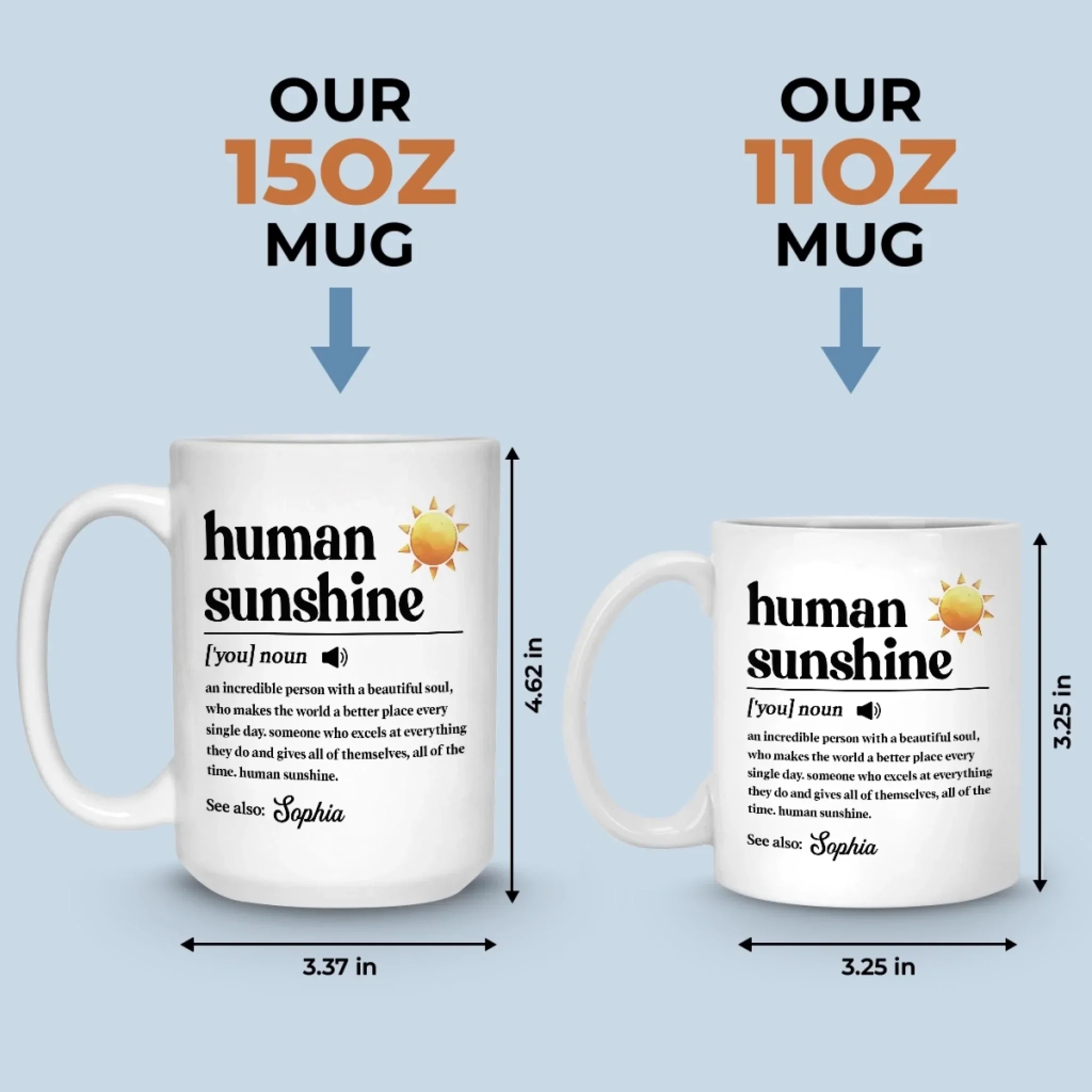 Custom Mug - Personalized Birthday Gifts For Coworker, Work Bestie - Human Sunshine - Image 6