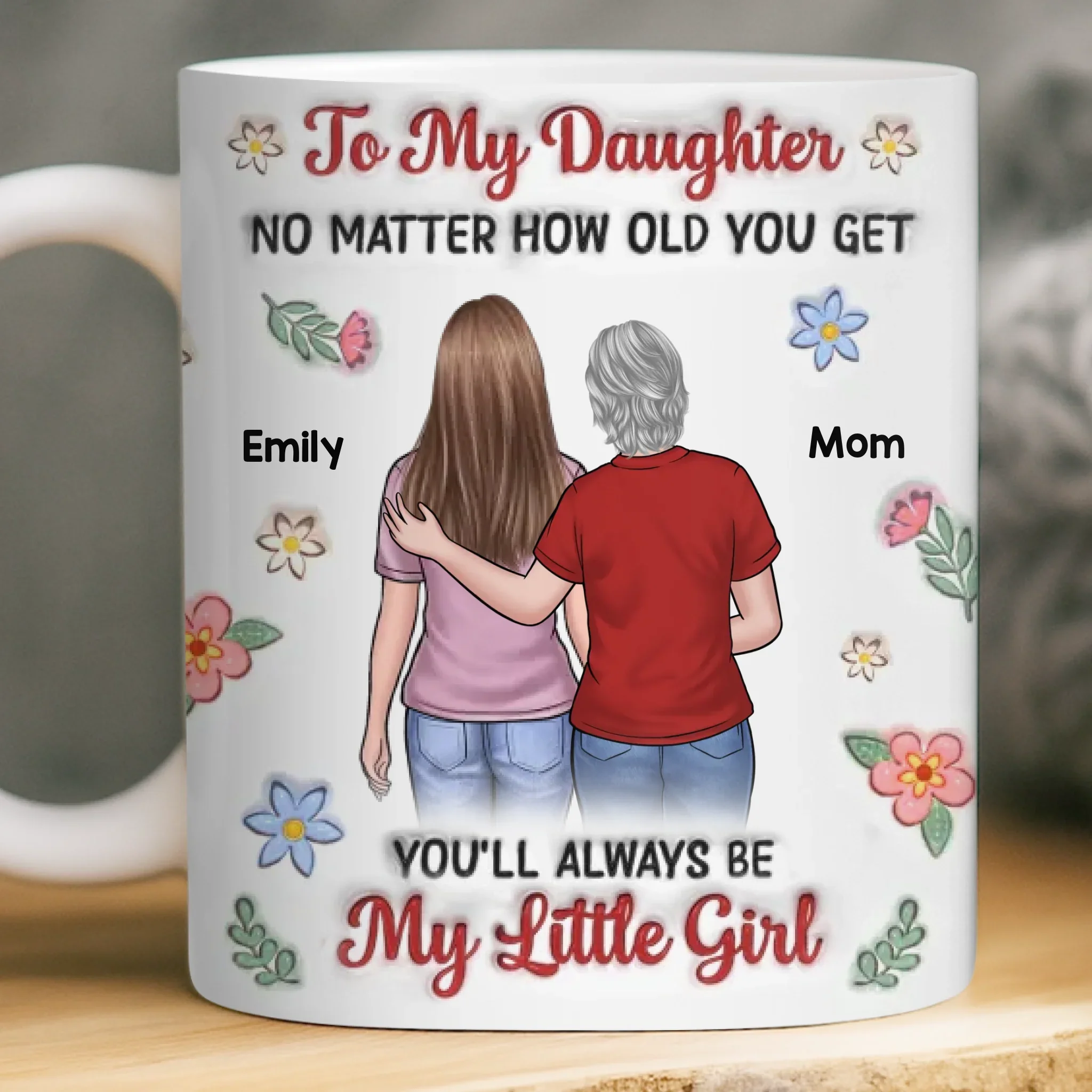 Custom Mug - Personalized Birthday Gifts For Dad, Mom, Daughter - Love Grows In Every Embrace - Image 2