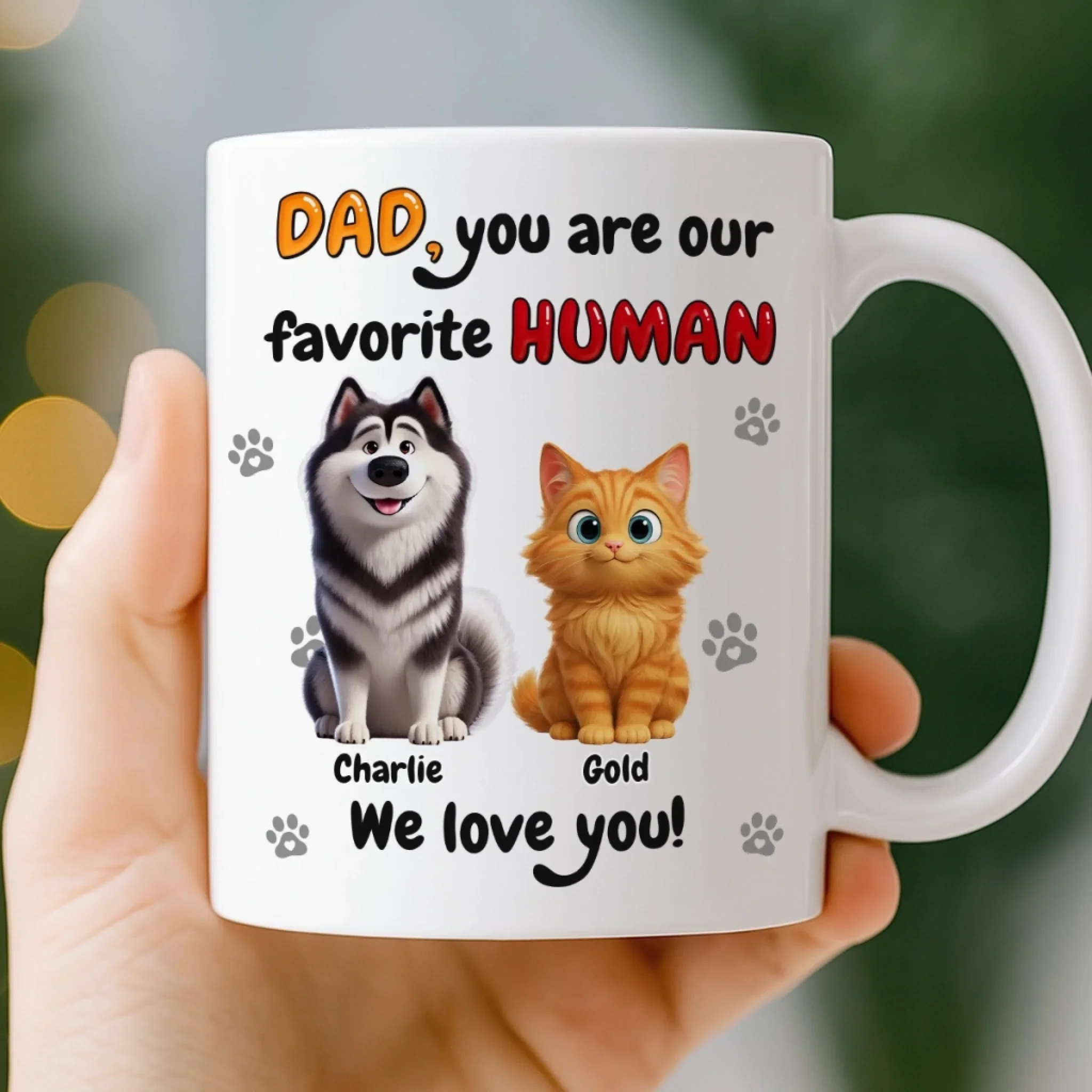 Custom Mug - Personalized Birthday Gifts For Dog Cat Lovers, Dog Dad And Mom, Cat Owners - Fur Family Forever - Image 3