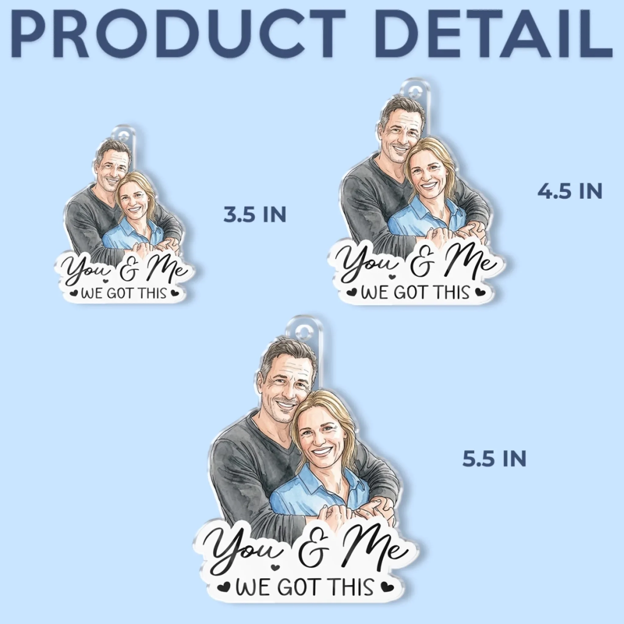 Custom Photo Acrylic Car Ornament - Personalized Anniversary Wedding Gifts For Husband And Wife, Him And Her - Drive Safe My Love - Image 11