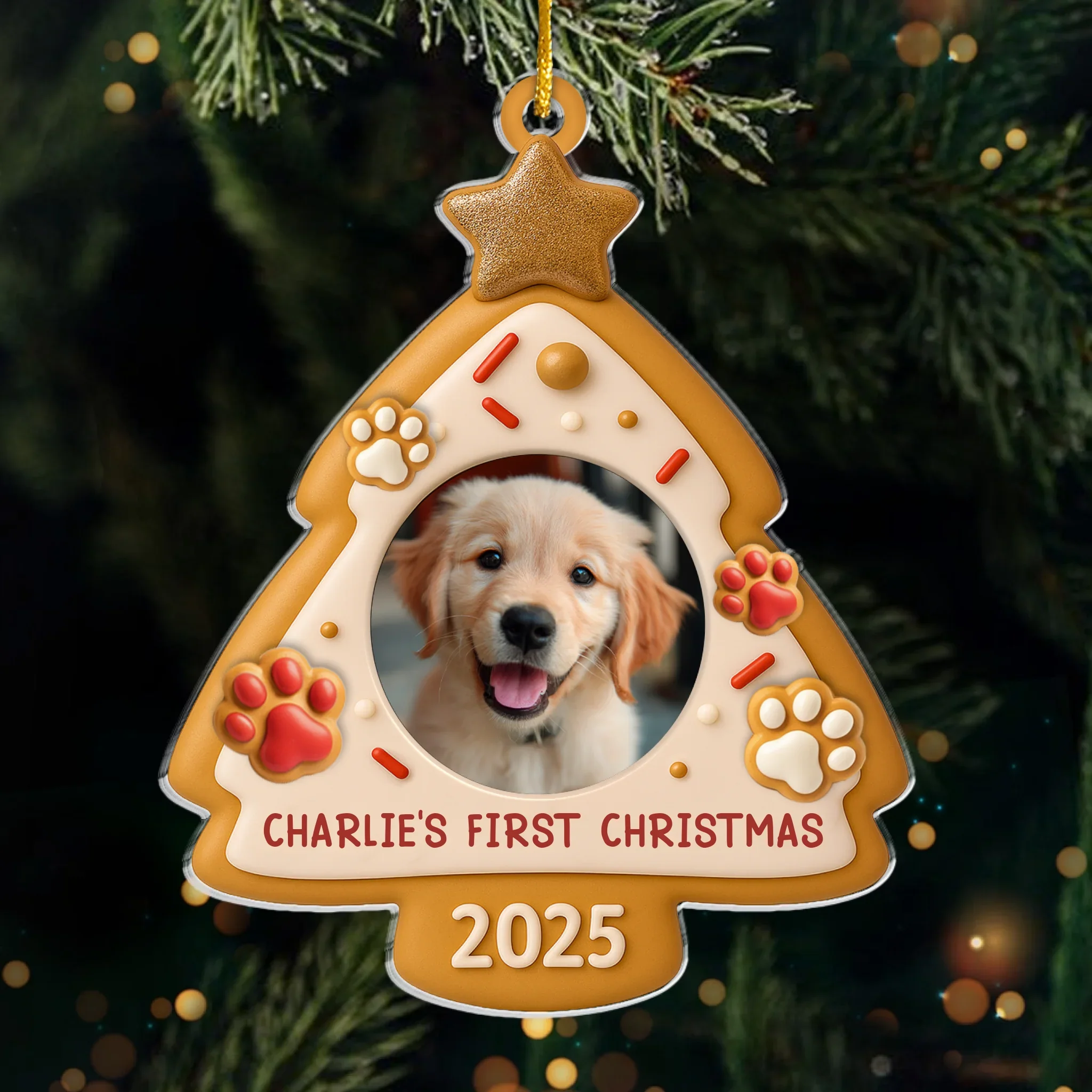 Custom Photo Acrylic Ornament - Personalized Christmas Birthday Gifts For Dog Cat Lovers, Dog Dad And Mom, Cat Owners - Santa, I’ve Been A Good Pup - Image 2