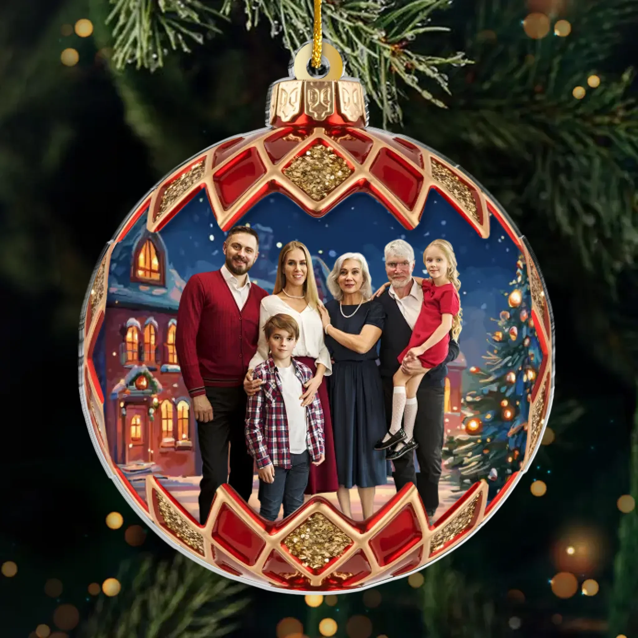 Custom Photo Acrylic Ornament - Personalized Christmas Birthday Gifts For Mom, Dad, Brother, Sister, Kids - Always Close at Heart - Image 2