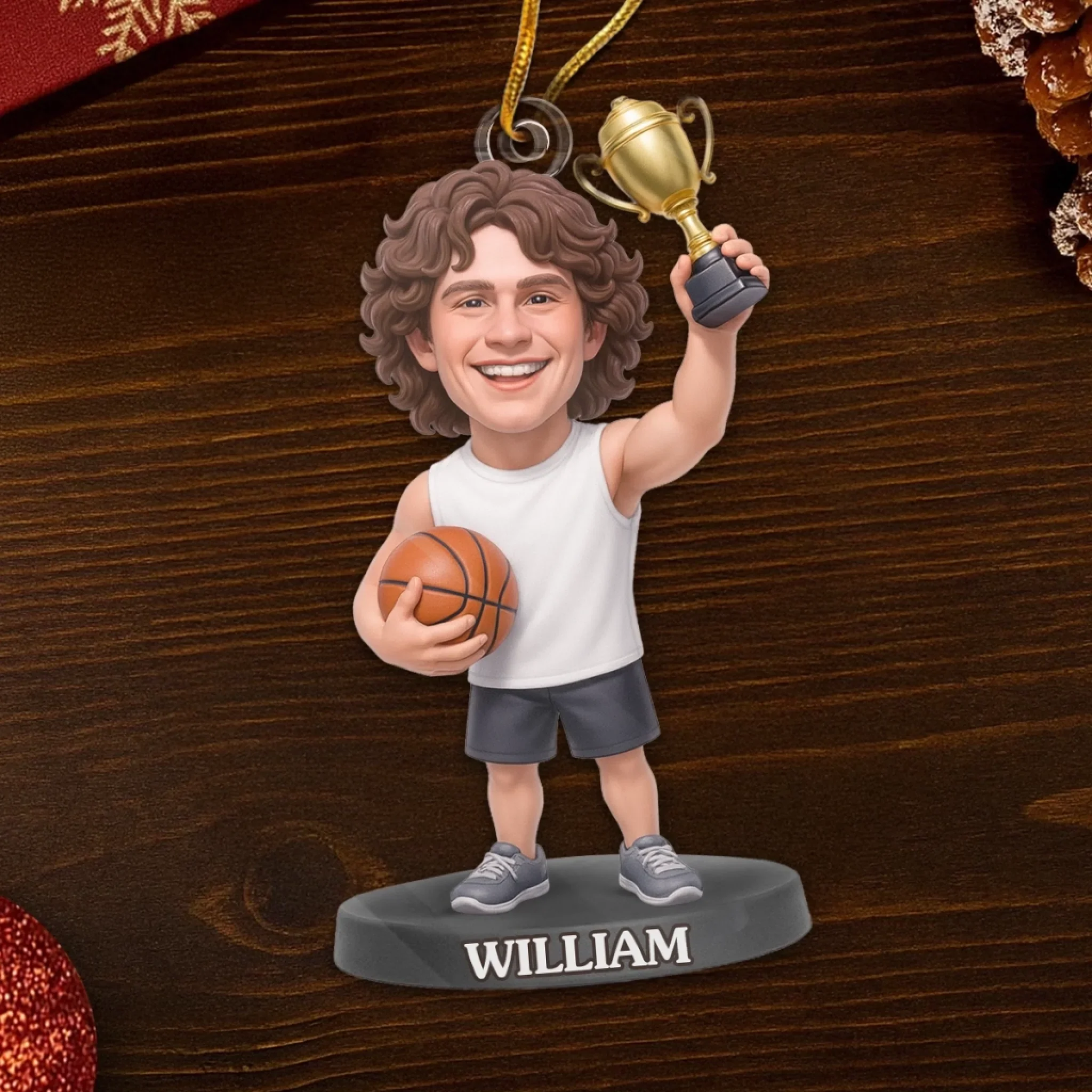 Custom Photo Acrylic Ornament - Personalized Christmas Birthday Sport Gifts For Sports Lovers - Holiday Hustle, Championship Muscle - Image 5