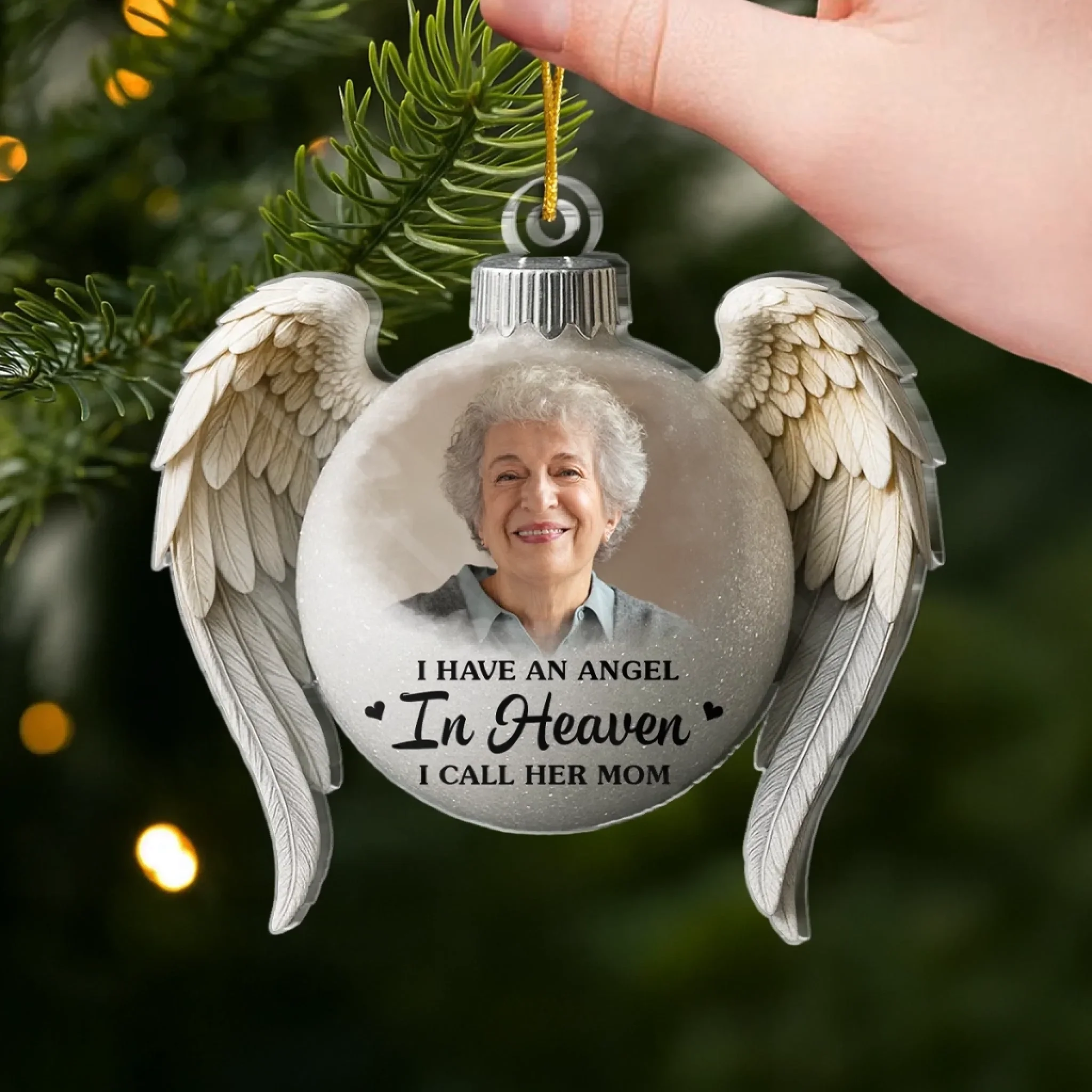 Custom Photo Acrylic Ornament - Personalized Christmas Memorial Sympathy Gifts For Loss Of Mom, Dad - Love And Light Beyond The Years - Image 4