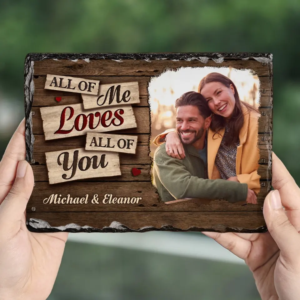 Custom Photo All Of Me Loves All Of You - Couple Personalized Custom Rectangle Shaped Stone With Stand - Gift For Husband Wife, Anniversary - Image 3