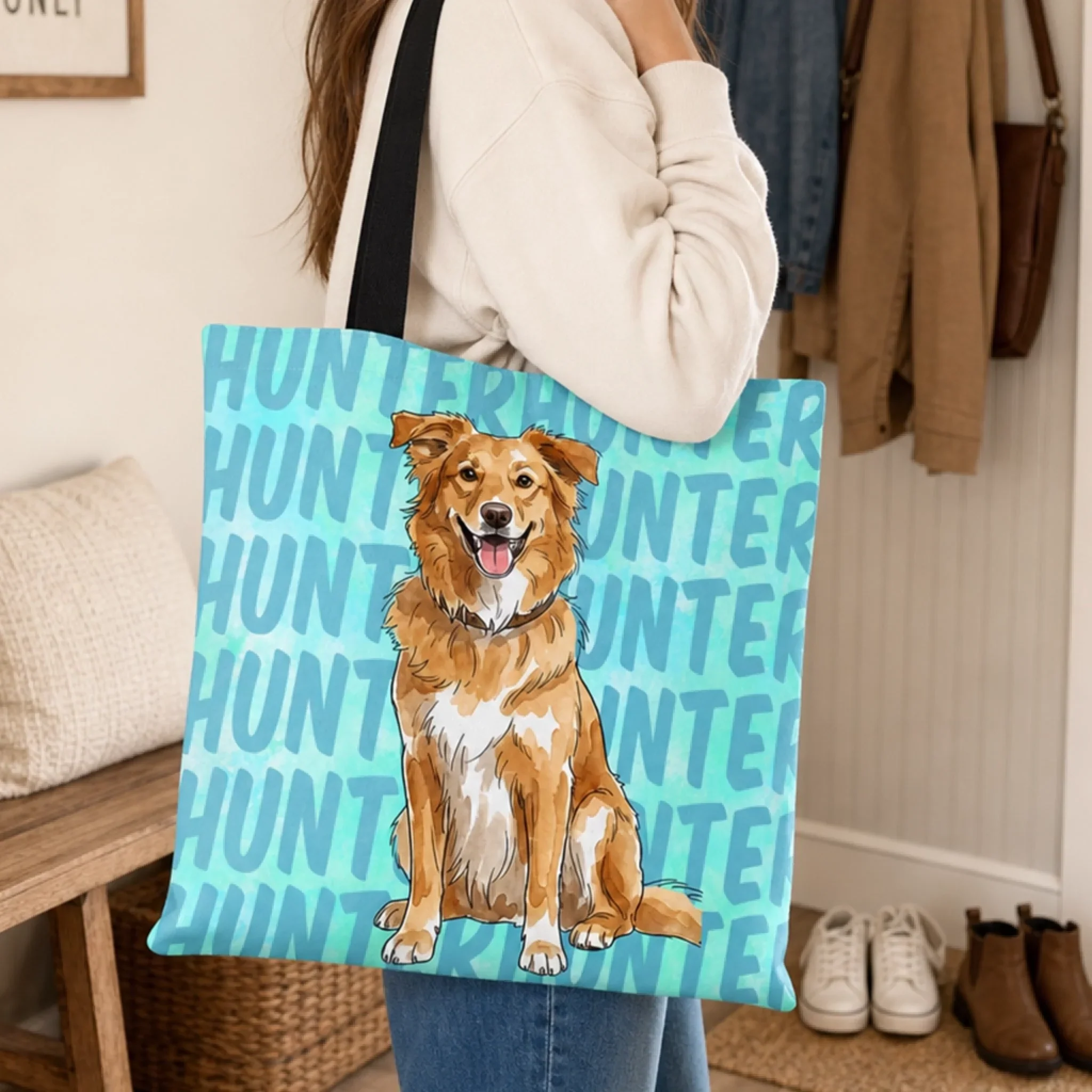 Custom Photo All-Over Print Tote Bag - Personalized Birthday Gifts For Dog Cat Lovers, Dog Dad And Mom, Cat Owners - Life Is Better With Paws - Image 2