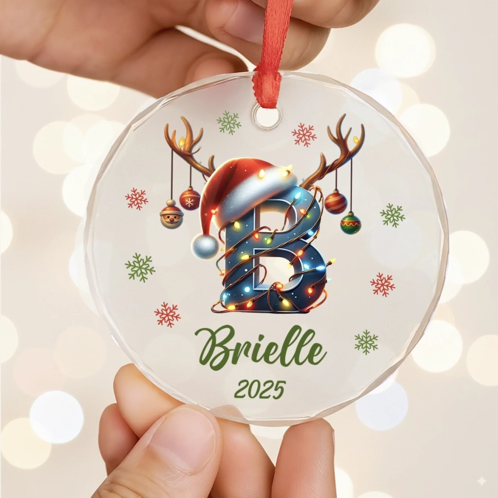 Custom Photo Baby First Christmas Glass Ornament - Personalized Christmas Baby Shower, Gifts For New Moms, New Dads, New Parents - First Little Light - Image 5