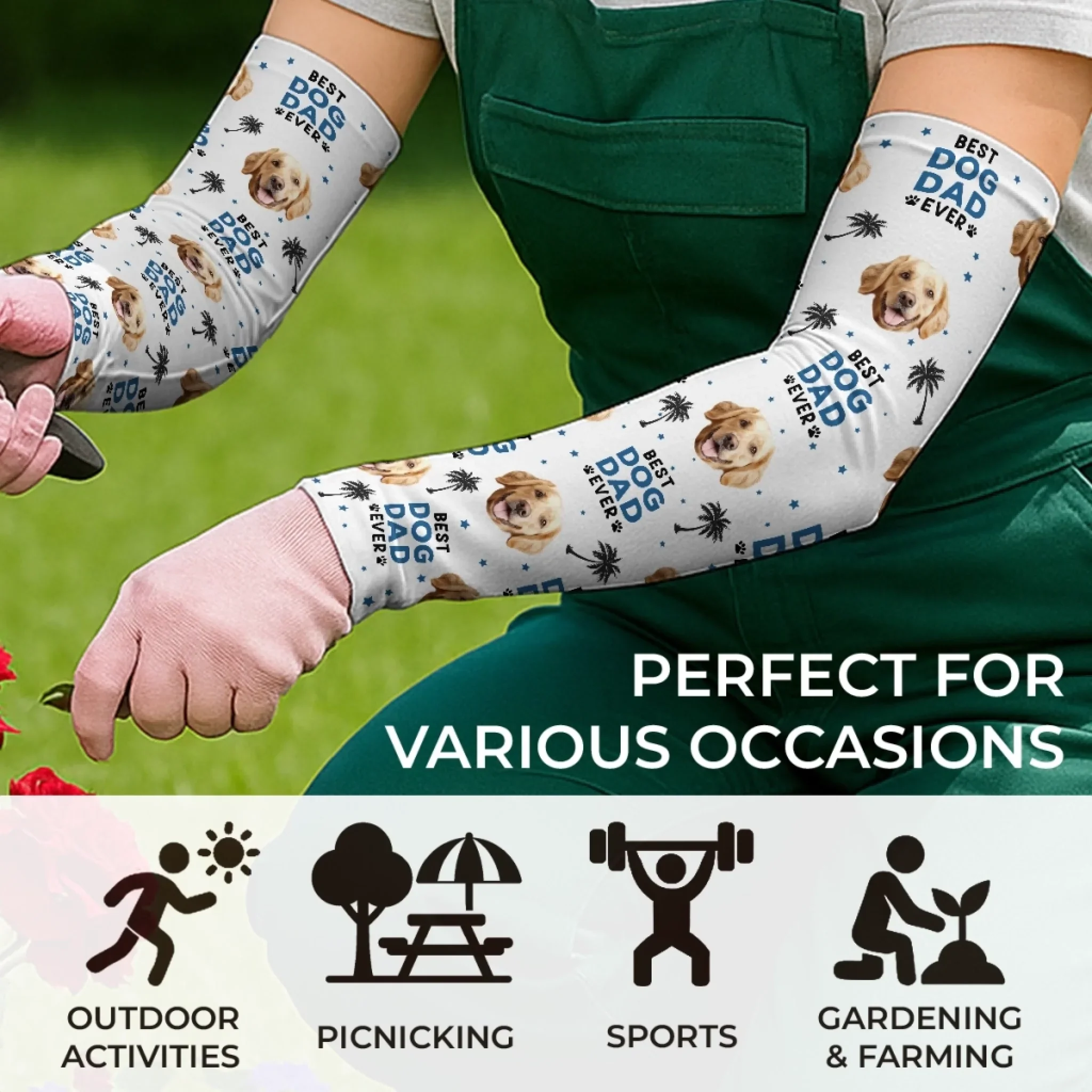 Custom Photo Best Dog Dad Ever - Dog & Cat Personalized Custom Tattoo Arm Sleeve - Summer Vacation Gift For Pet Owners, Pet Lovers - Image 4