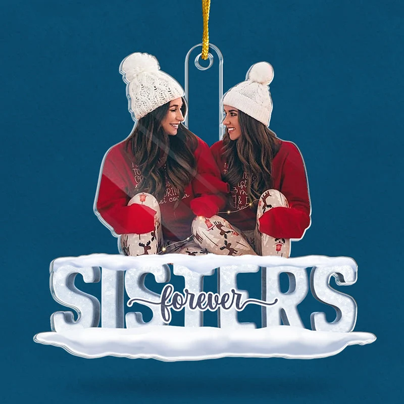 Custom Photo Besties Forever - Bestie Personalized Custom Ornament - Acrylic Custom Shaped - Christmas Gift For Best Friends, BFF, Sisters - Image 3