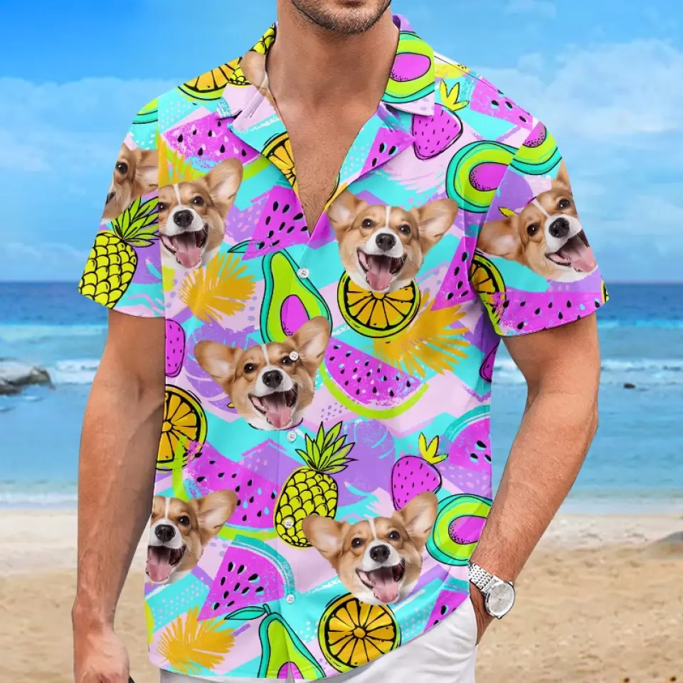 Custom Photo Cool Pets For Hot Days - Dog & Cat Personalized Custom Unisex Tropical Hawaiian Aloha Shirt - Summer Vacation Gift, Gift For Pet Owners, Pet Lovers - Image 4