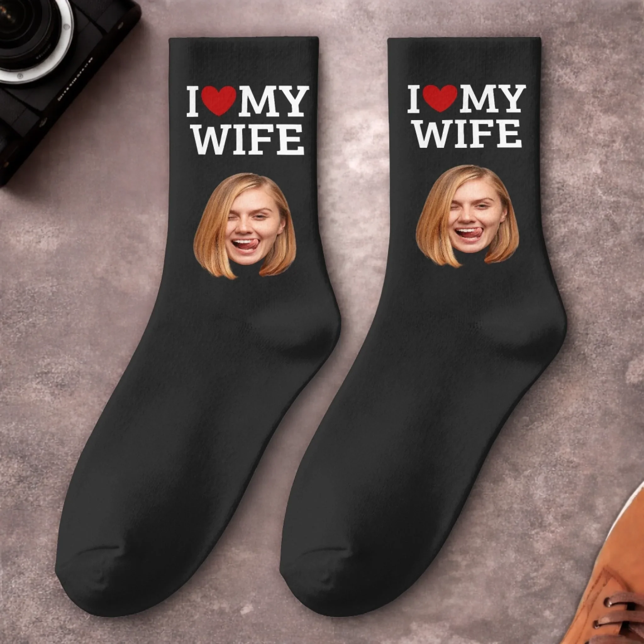 Custom Photo Crew Socks - Personalized Anniversary Wedding Gifts For Husband And Wife, Him And Her - You Are My Home - Image 5