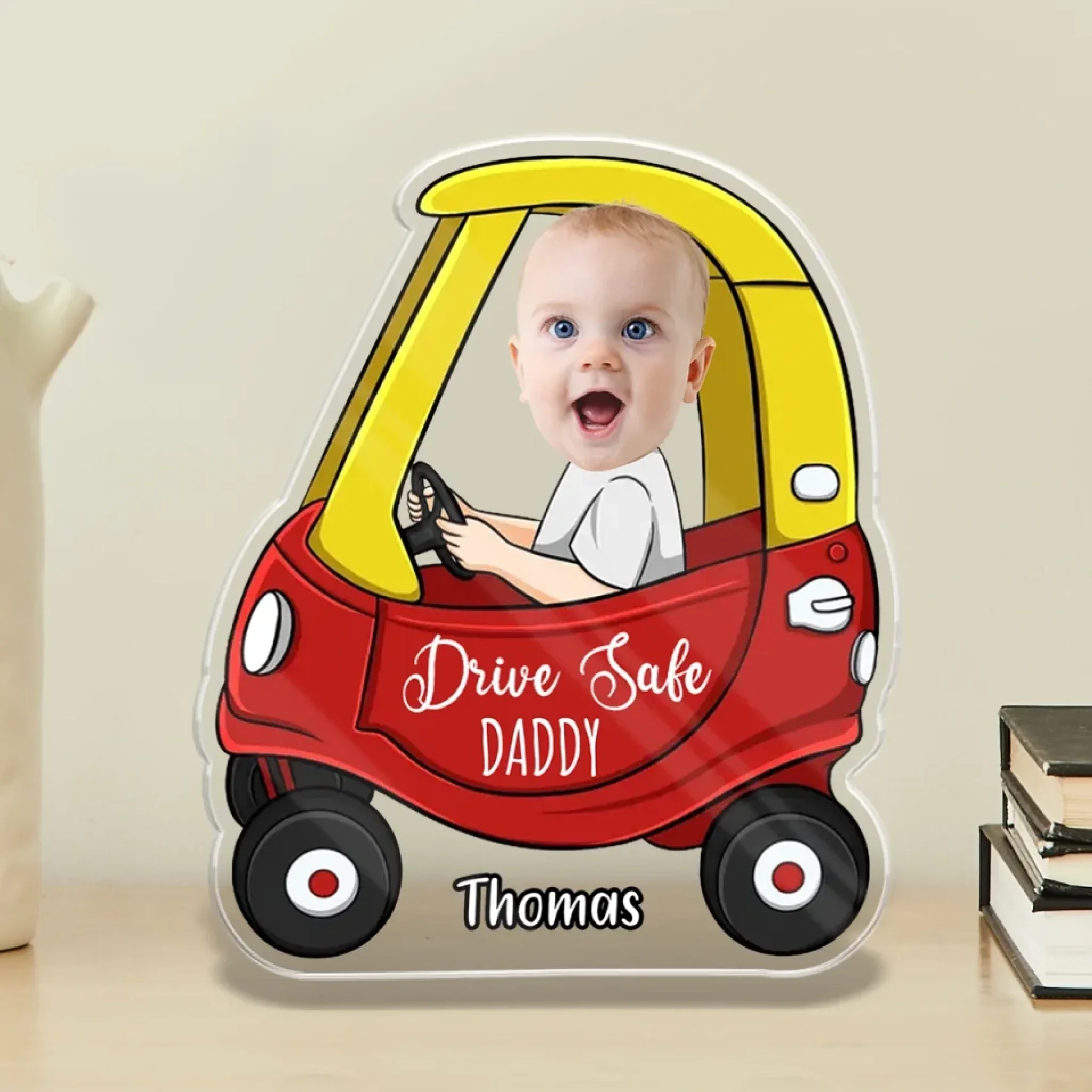 Custom Photo Drive Safe, Daddy - Family Personalized Custom Acrylic Plaque Custom Shape - Father's Day, Gift For Dad, Grandpa - Image 3