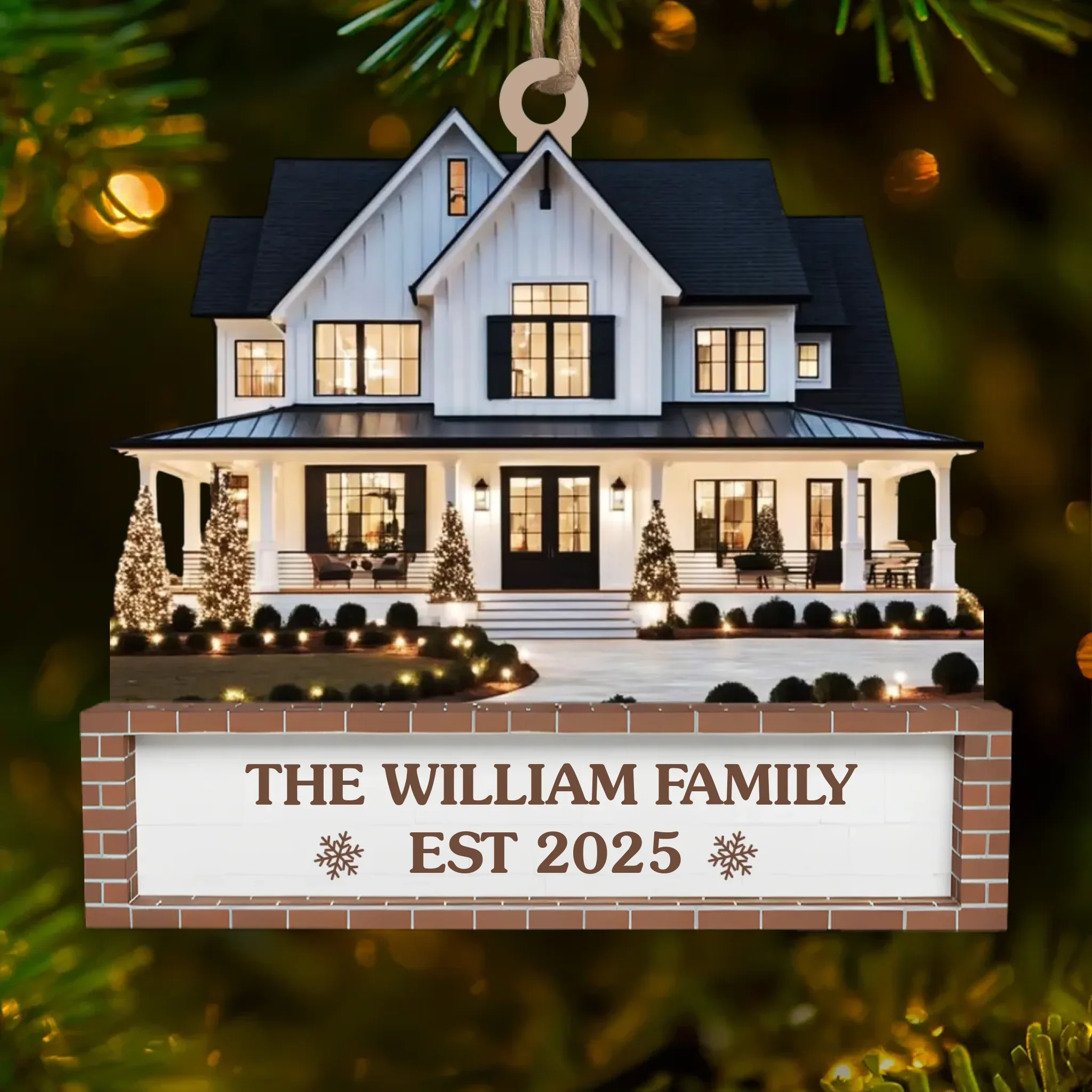Custom Photo First Christmas In New Home Wood Ornament - Personalized Anniversary Christmas Wedding Gifts For Husband And Wife, Him And Her, New Homeowners, Couples, Friends - Love Fills Home - Image 2