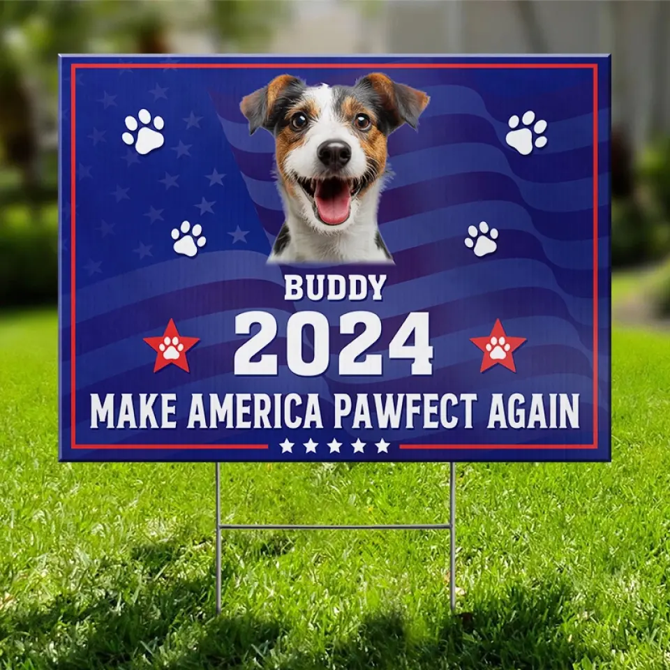 Custom Photo Furry Friend, My Vote's For You - Dog & Cat Personalized Custom Yard Sign - Gift For Pet Owners, Pet Lovers - Image 5