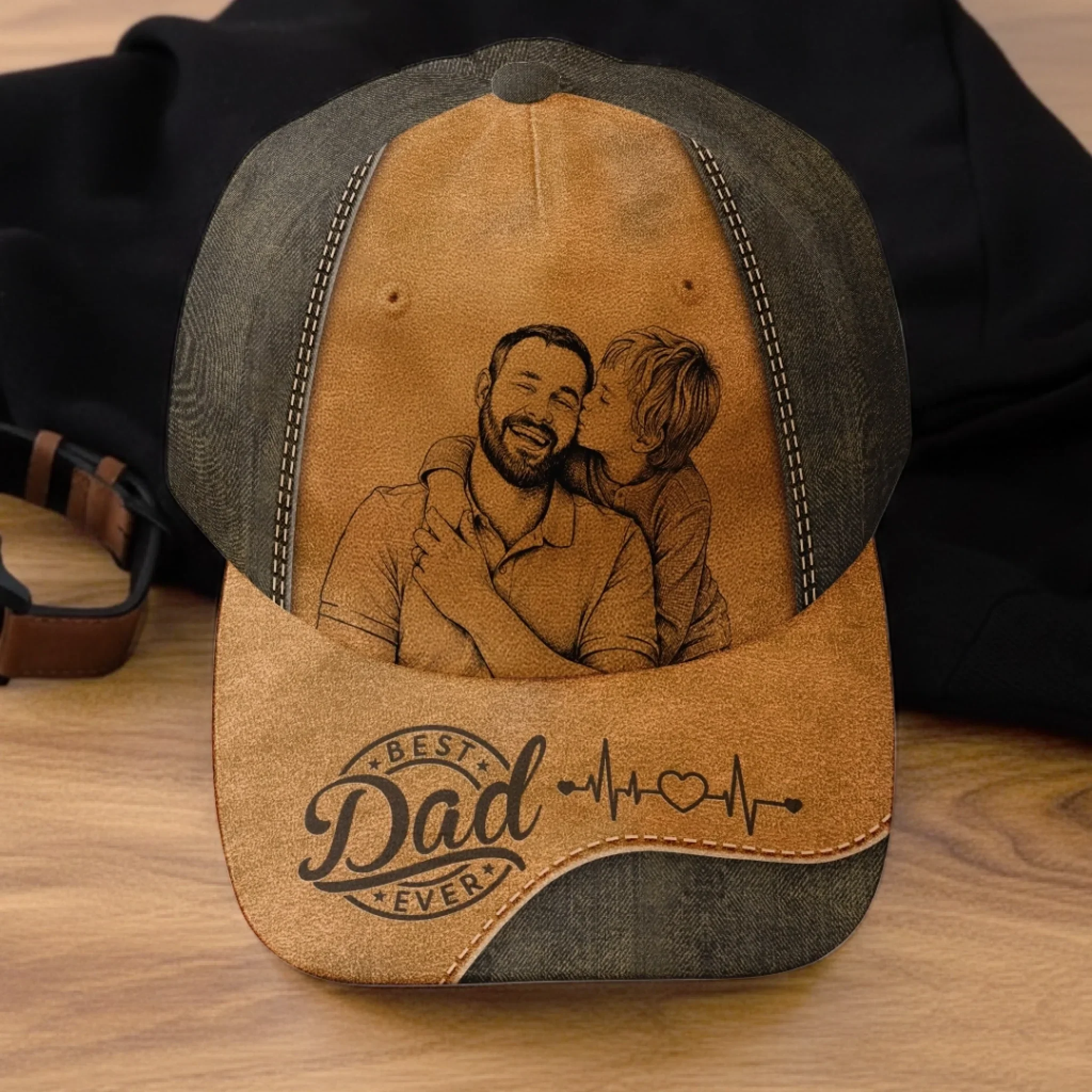 Custom Photo Hat, All Over Print Classic Cap - Personalized Father's Day Birtday Gifts For Dad, Grandpa - Strong Hearts Raise Strong Families - Image 6