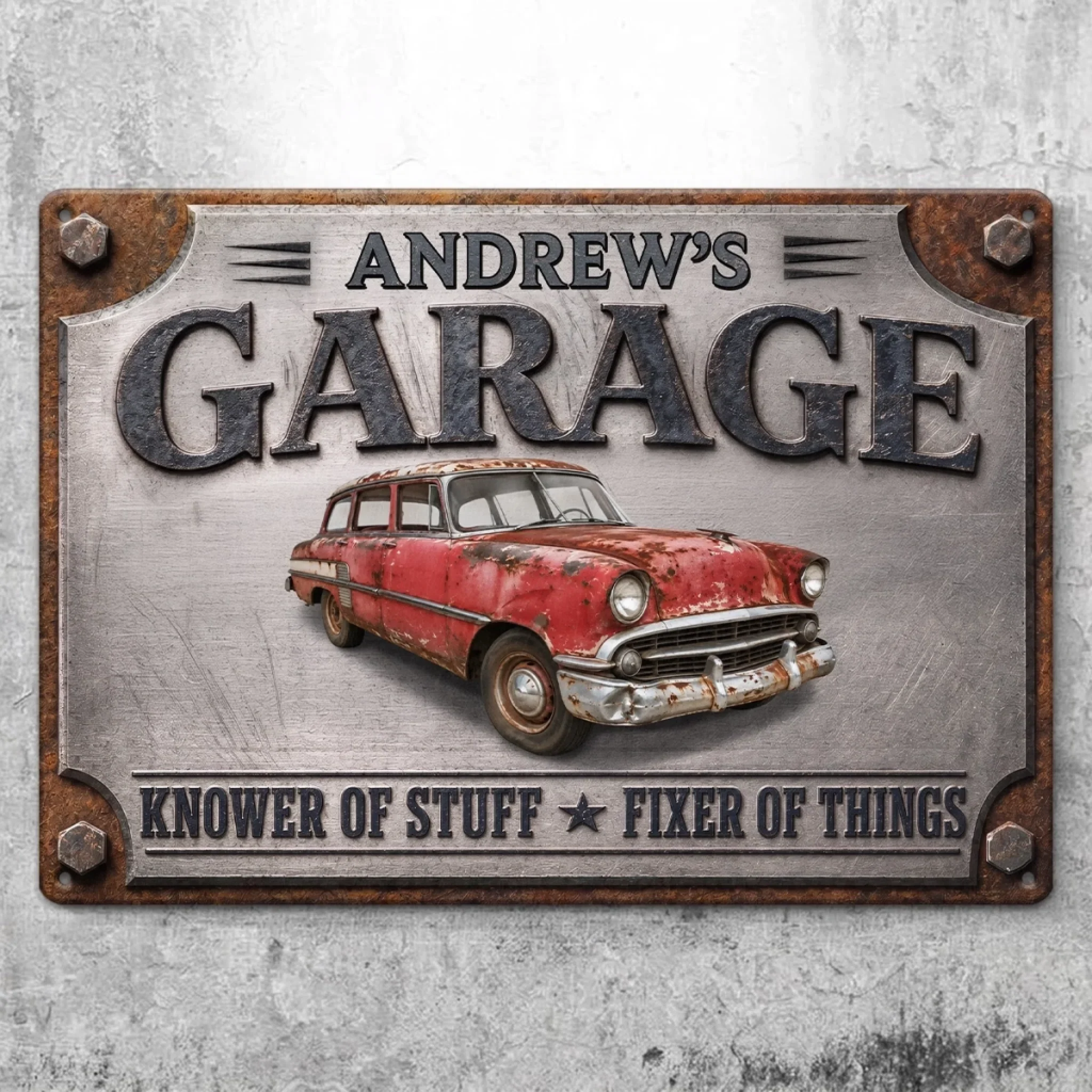 Custom Photo Home Decor Metal Sign - Personalized Birthday Gifts For Men, Man Cave, Dad, Grandpa - Built By A Master - Image 3