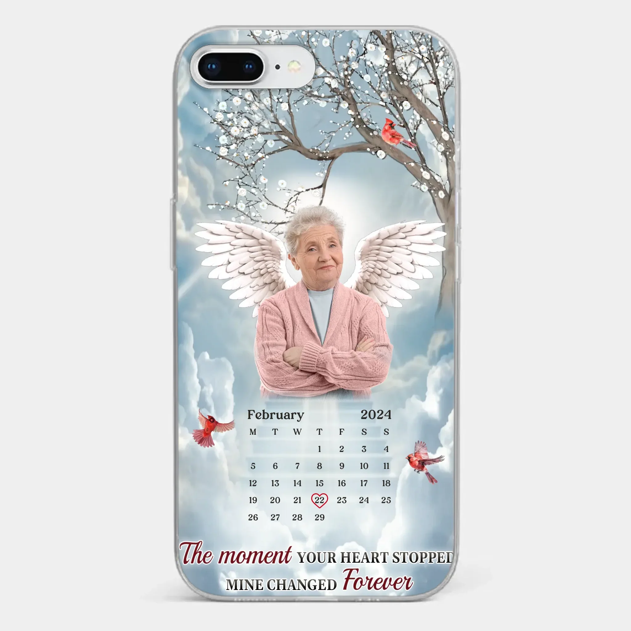 Custom Photo In Our Hearts, You Live On - Memorial Personalized Custom Clear Phone Case - Sympathy Gift For Family Members - Image 3
