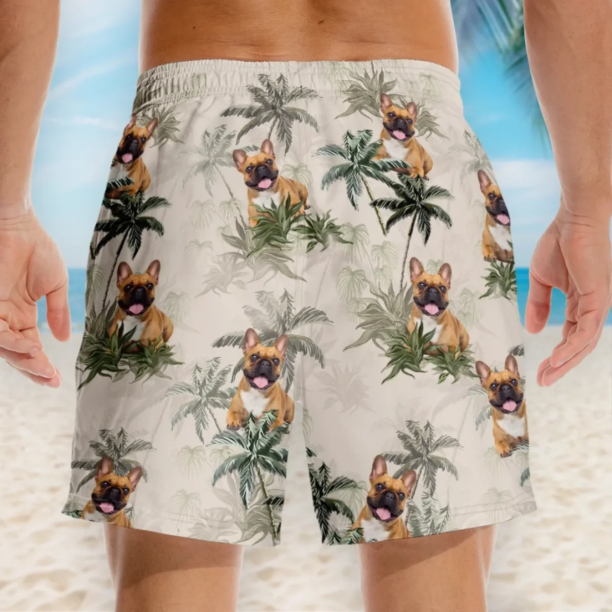 Custom Photo Island Boy With A Bark - Dog & Cat Personalized Custom Tropical Hawaiian Aloha Men Beach Shorts - Summer Vacation Gift For Pet Owners, Pet Lovers - Image 3