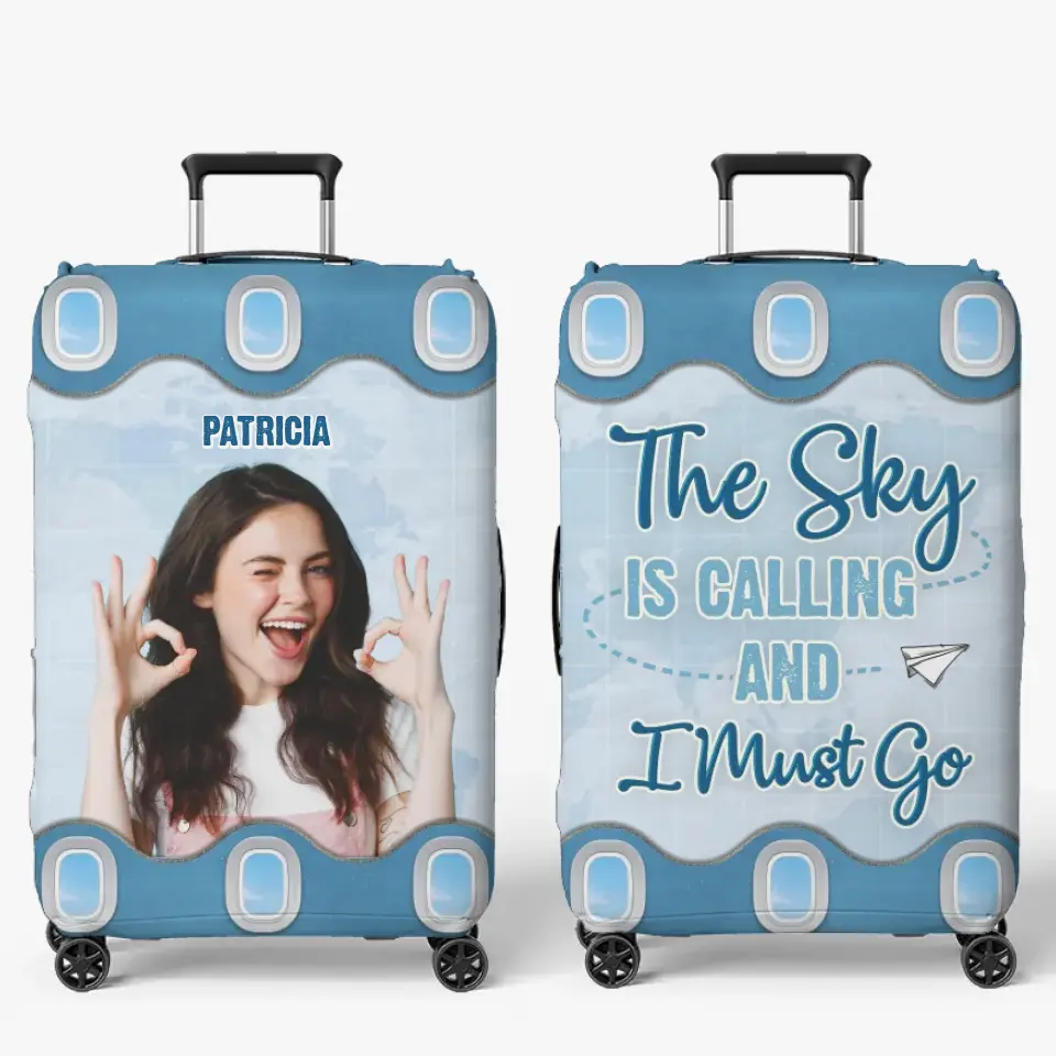 Custom Photo Just A Girl Who Loves Traveling - Travel Personalized Custom Luggage Cover - Holiday Vacation Gift, Gift For Adventure Travel Lovers - Image 2