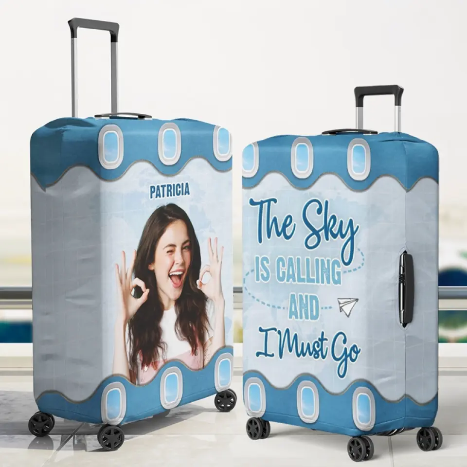 Custom Photo Just A Girl Who Loves Traveling - Travel Personalized Custom Luggage Cover - Holiday Vacation Gift, Gift For Adventure Travel Lovers - Image 3