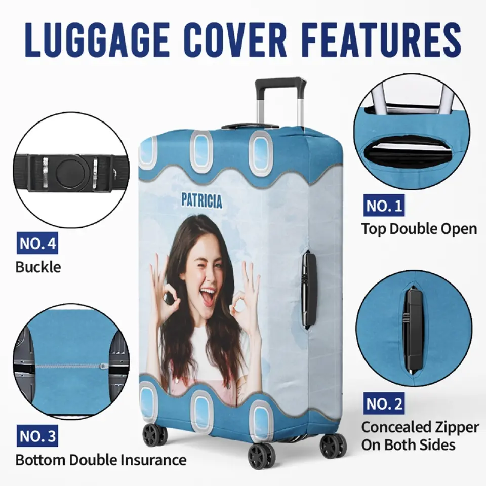 Custom Photo Just A Girl Who Loves Traveling - Travel Personalized Custom Luggage Cover - Holiday Vacation Gift, Gift For Adventure Travel Lovers - Image 5