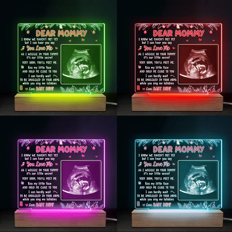 Custom Photo Kiss My Little Face - Family Personalized Custom Rectangle Shaped 3D LED Light - Christmas Gift For First Mom - Image 4