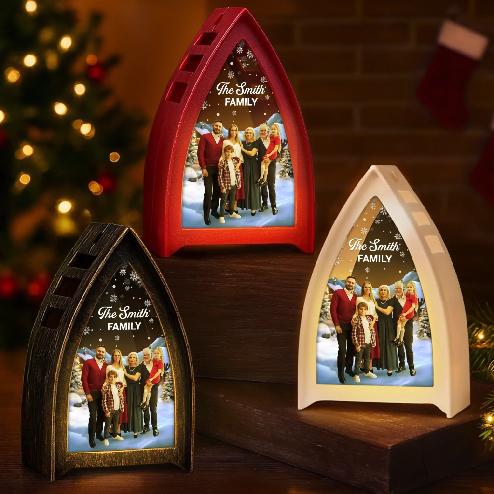 Custom Photo LED Tabletop Lantern Light - Personalized Christmas Birthday Gifts For Mom, Dad, Brother, Sister, Kids - Joyful Moments Wrapped In Warmth - Image 6