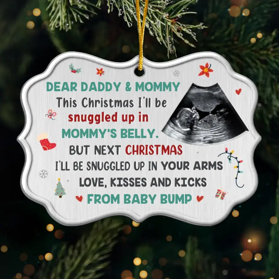Custom Photo Like Stars Are To The Sky - Family Personalized Custom Ornament - Metal Benelux Shaped - Christmas Gift For Baby Kids, Newborn Baby - Image 2