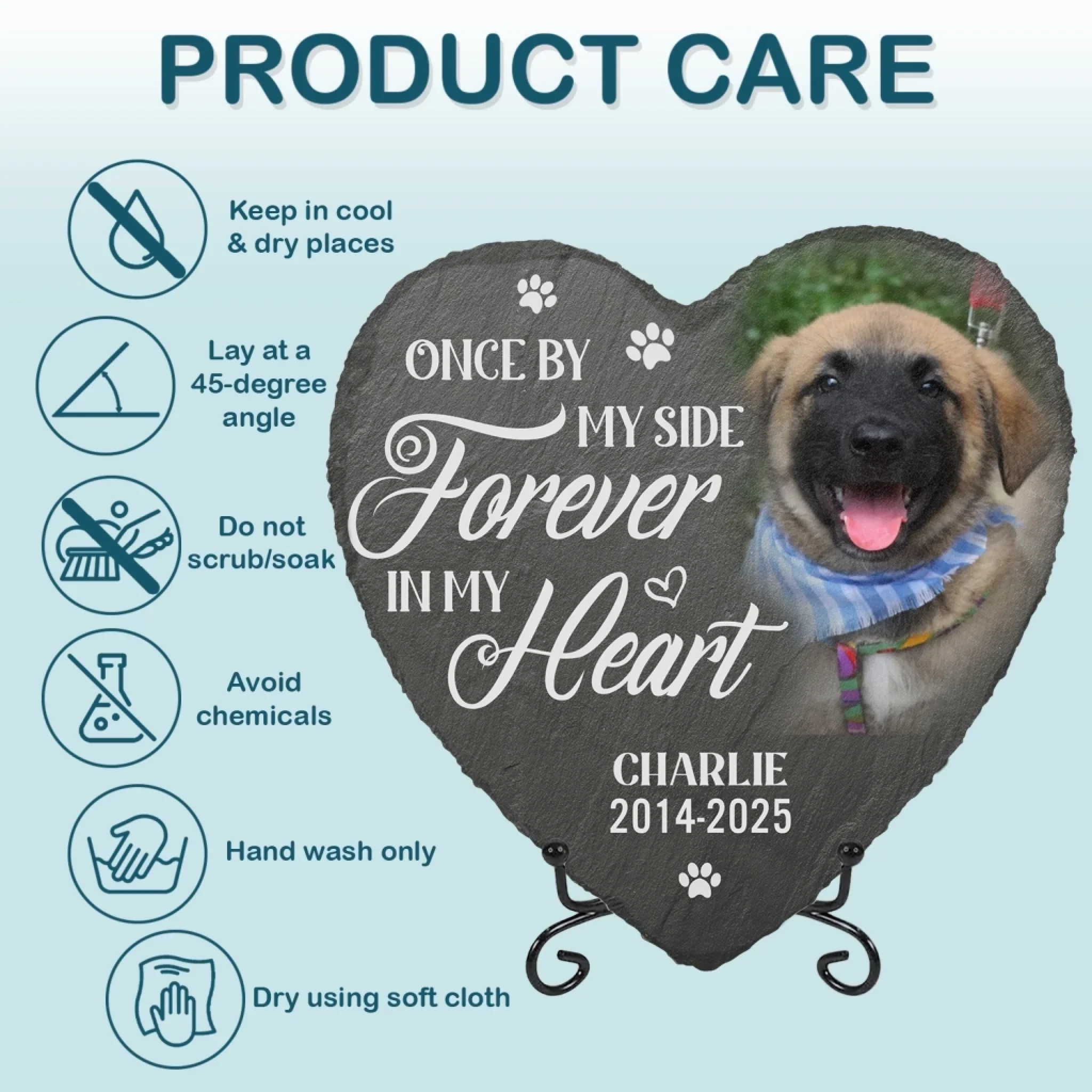 Custom Photo Memorial Stone - Personalised Pet Memorial Sympathy Gifts For Dogs, Cats, Loss Of Dog, Loss Of Cat - You Would Have Lived Forever - Image 8