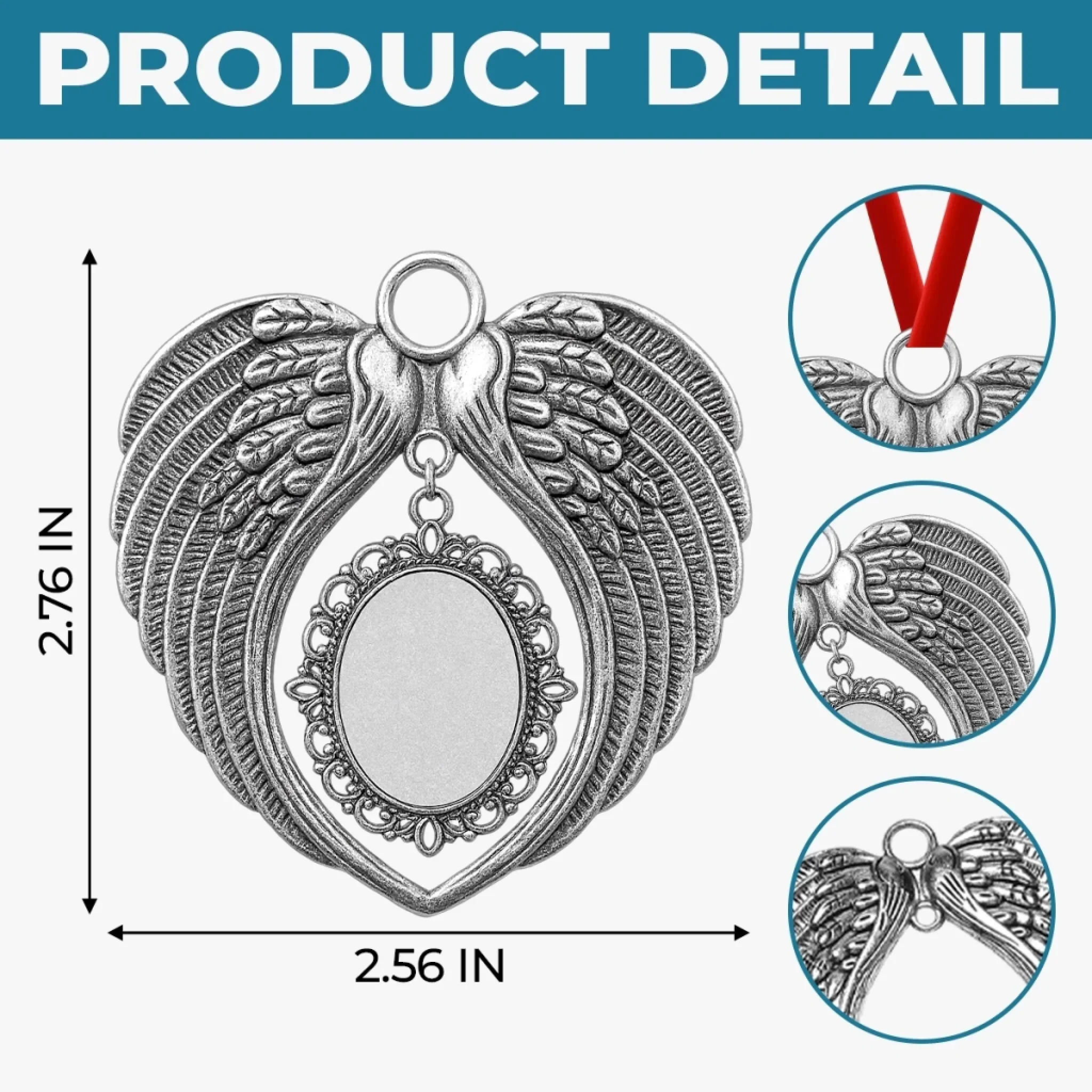 Custom Photo Metal Angel Wings Ornament - Personalized Memorial Sympathy Gifts For Loss Of Mom, Dad - Forever In Our Hearts - Image 5