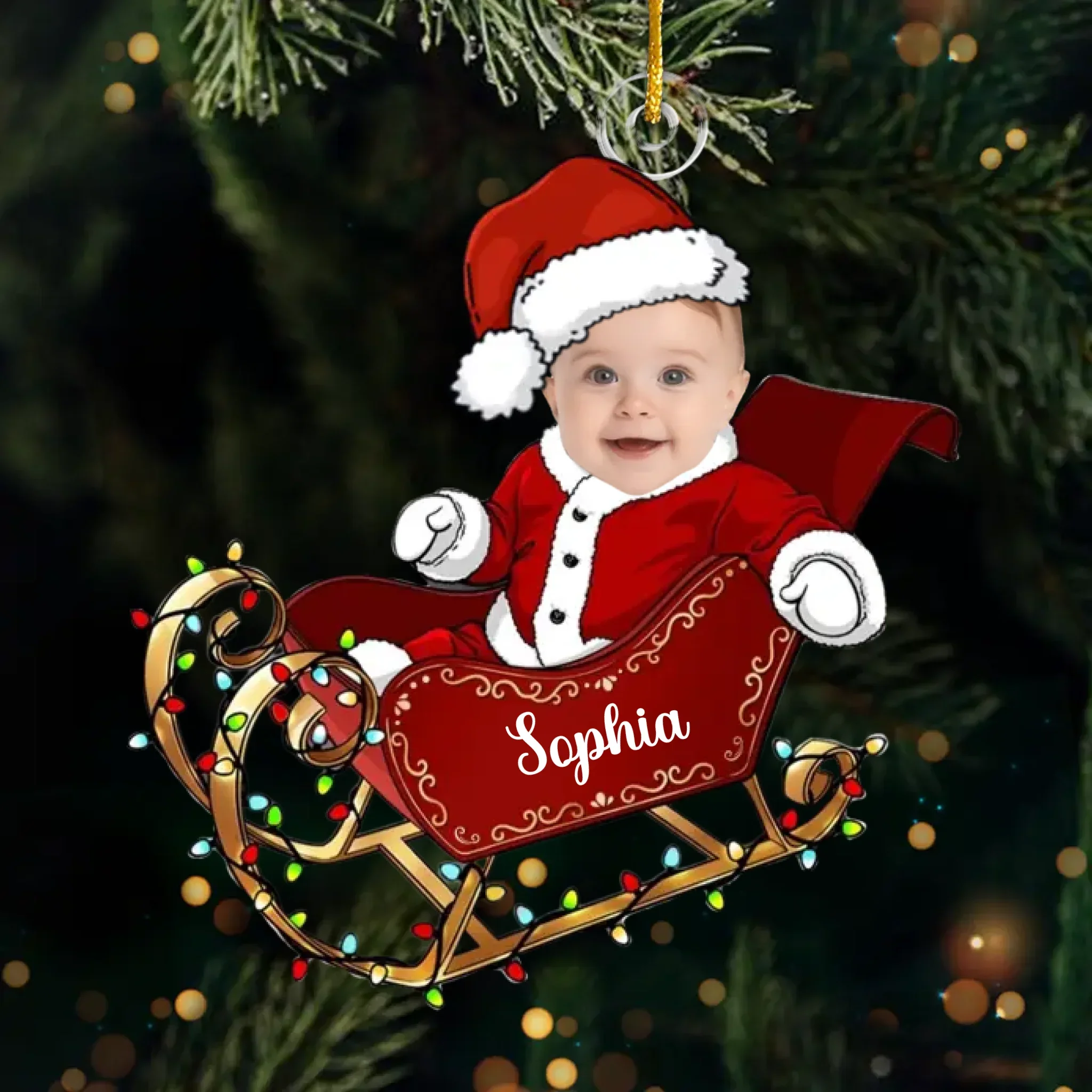 Custom Photo My Little Santa Is The Reason This Christmas Feels Extra Special - Family Personalized Custom Ornament - Acrylic Custom Shaped - Christmas Gift For Baby Kids, Newborn Baby - Image 2