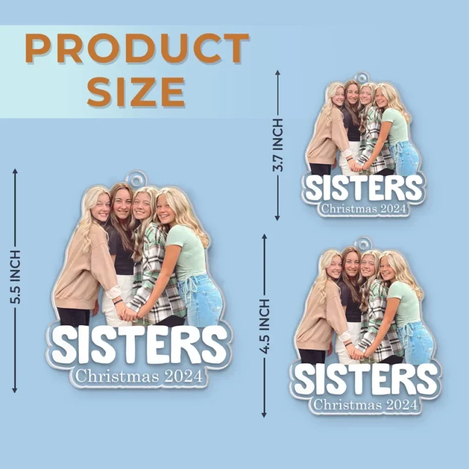 Custom Photo No Matter The Distance, Family Always Stays Connected - Family Personalized Custom Ornament - Acrylic Custom Shaped - Christmas Gift For Family Members, Siblings, Brothers, Sisters - Image 6