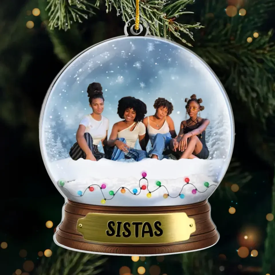 Custom Photo Our Sisterly Love Grows Stronger - Bestie Personalized Custom Ornament - Acrylic Custom Shaped - Christmas Gift For Best Friends, BFF, Sisters - Image 2