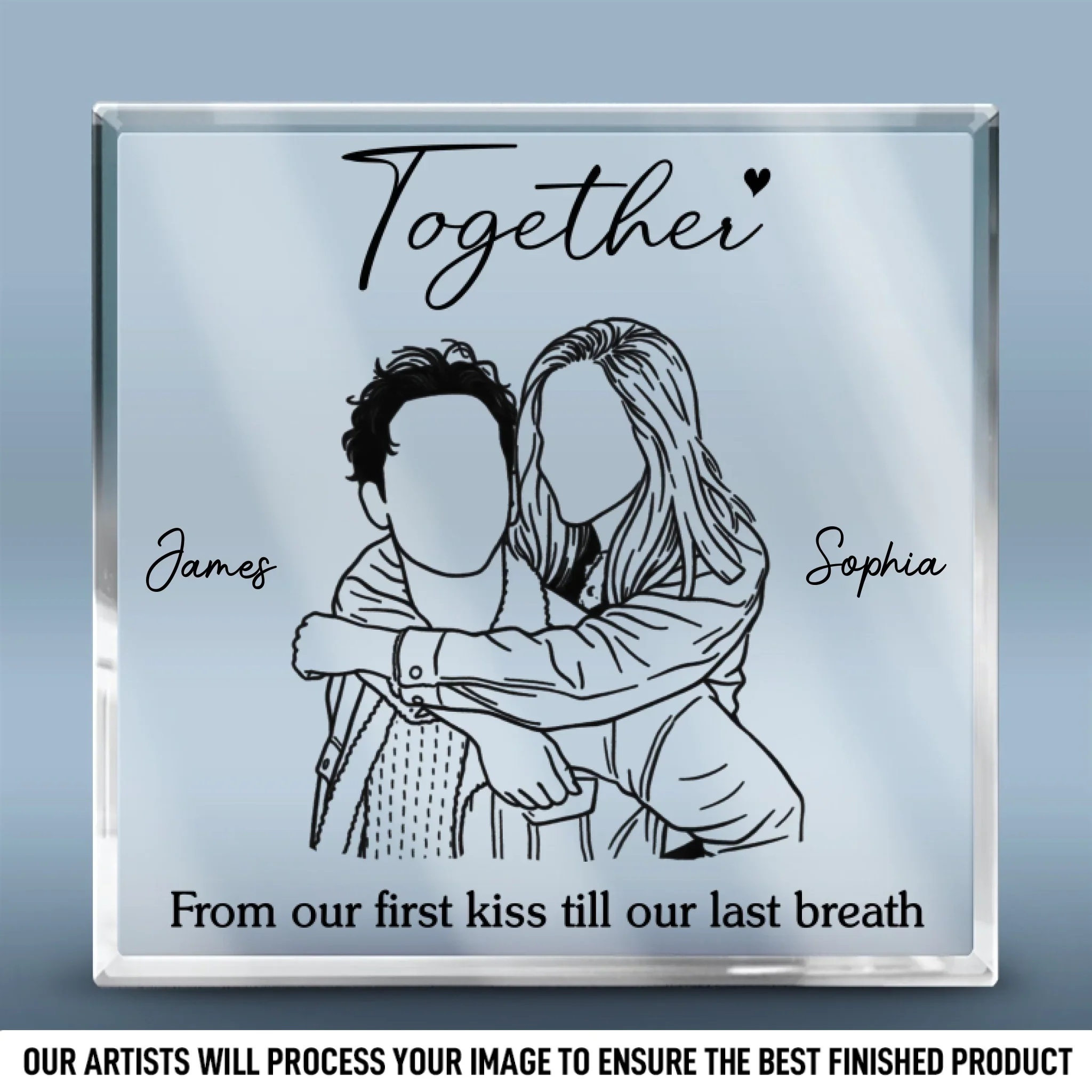 Custom Photo Square Shaped Acrylic Plaque - Personalized Anniversary Wedding Gifts For Husband And Wife, Him And Her - You Make Life Softer - Image 2