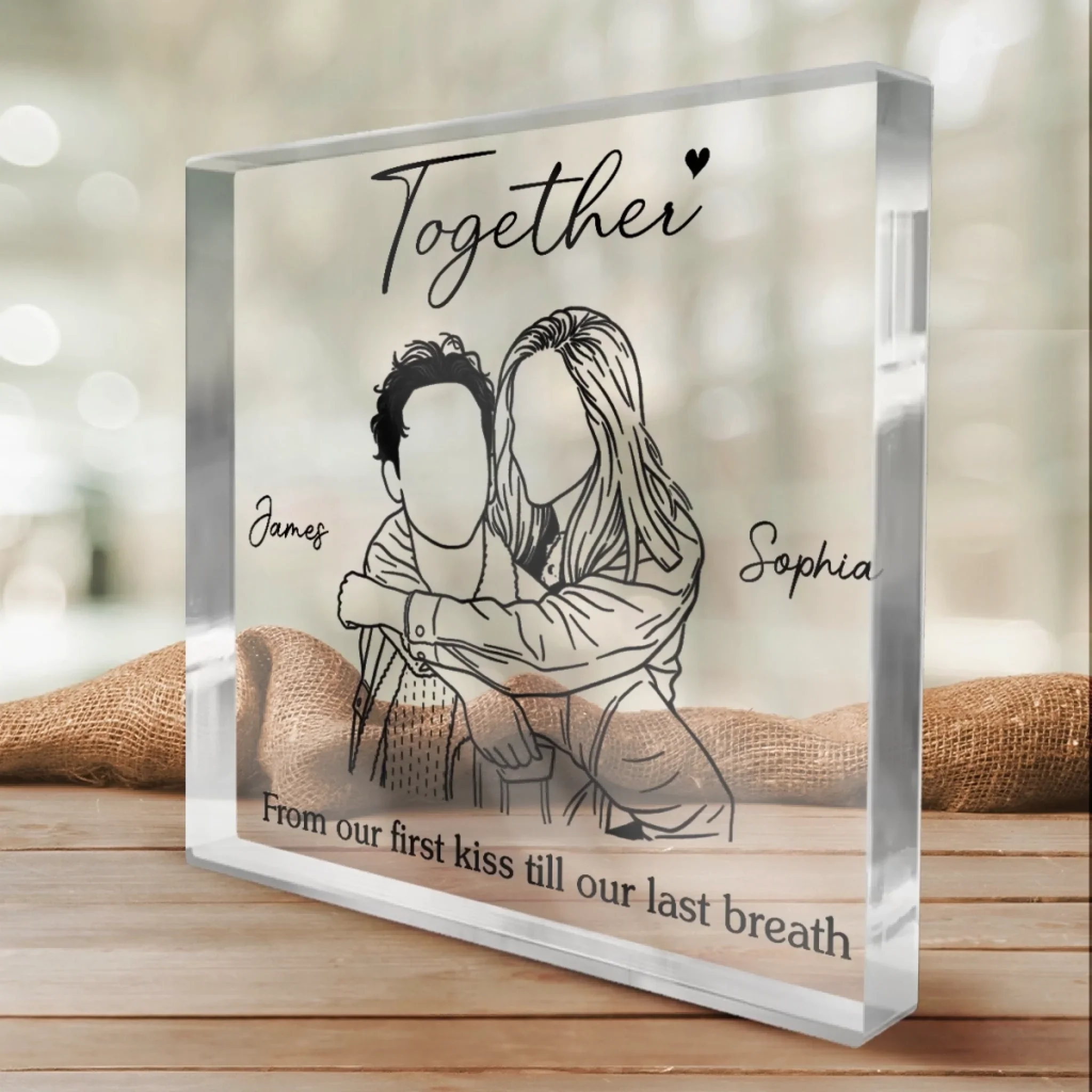Custom Photo Square Shaped Acrylic Plaque - Personalized Anniversary Wedding Gifts For Husband And Wife, Him And Her - You Make Life Softer - Image 5