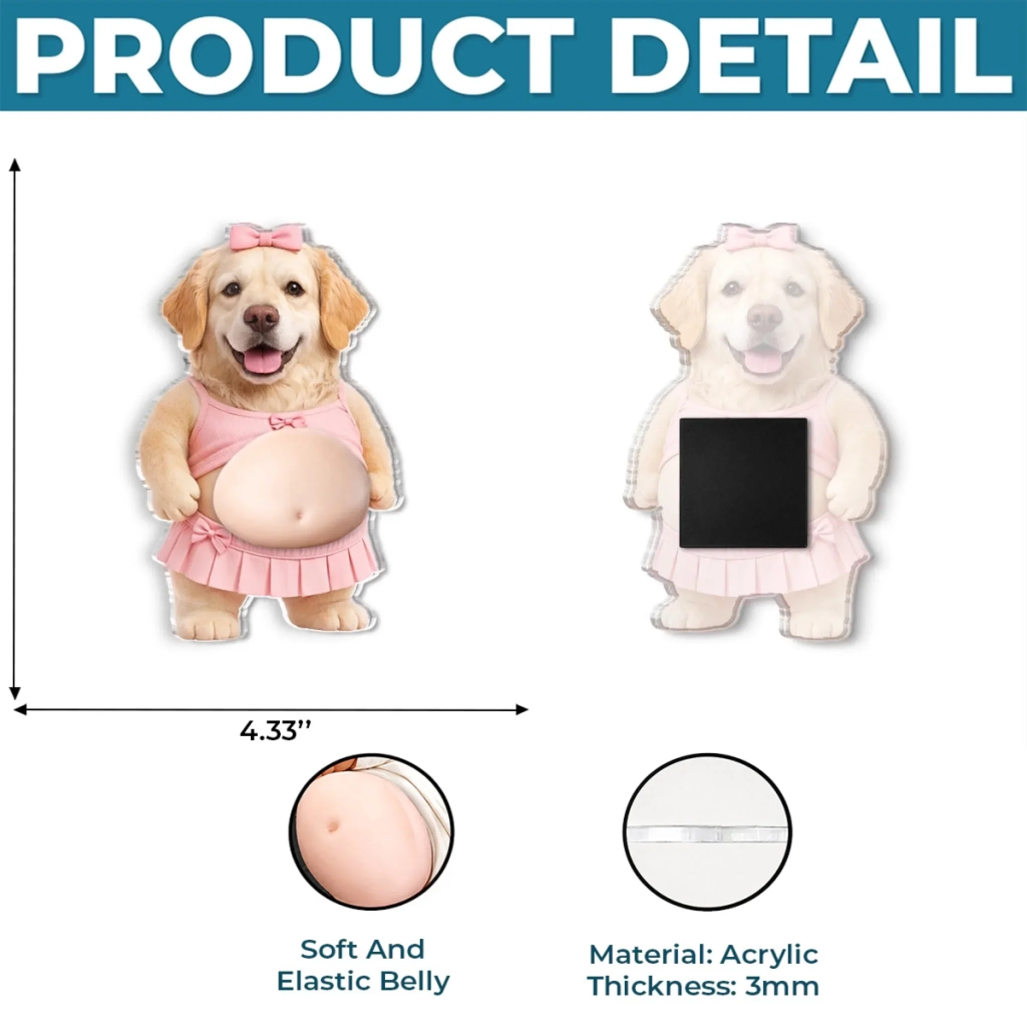 Custom Photo Squishy Acrylic Fridge Magnet – Personalized Birthday Gifts For Dog Cat Lovers, Dog Dad And Mom, Cat Owners - My Favorite Daily Giggle - Image 5