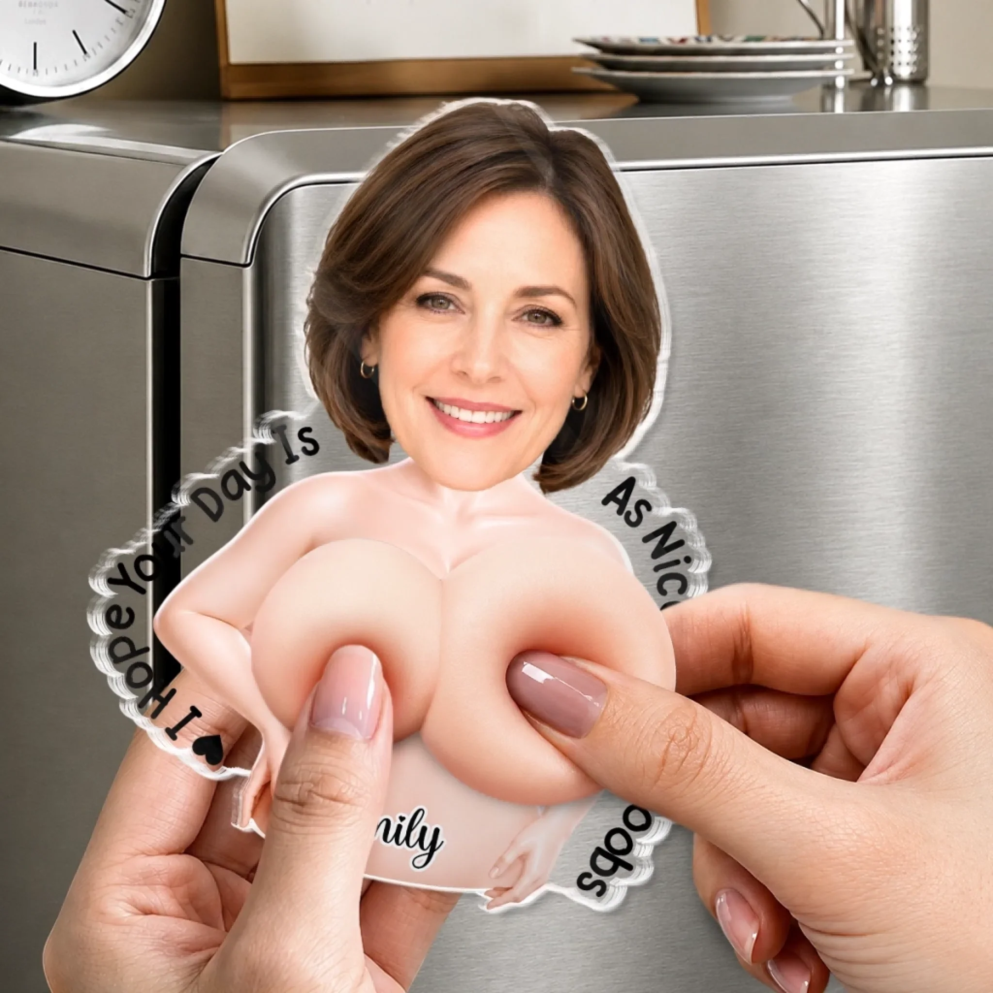 Custom Photo Squishy Acrylic Fridget Magnet - Personalized Anniversary Wedding Gifts For Husband And Wife, Him And Her - Thanks For All The Orgasms - Image 3