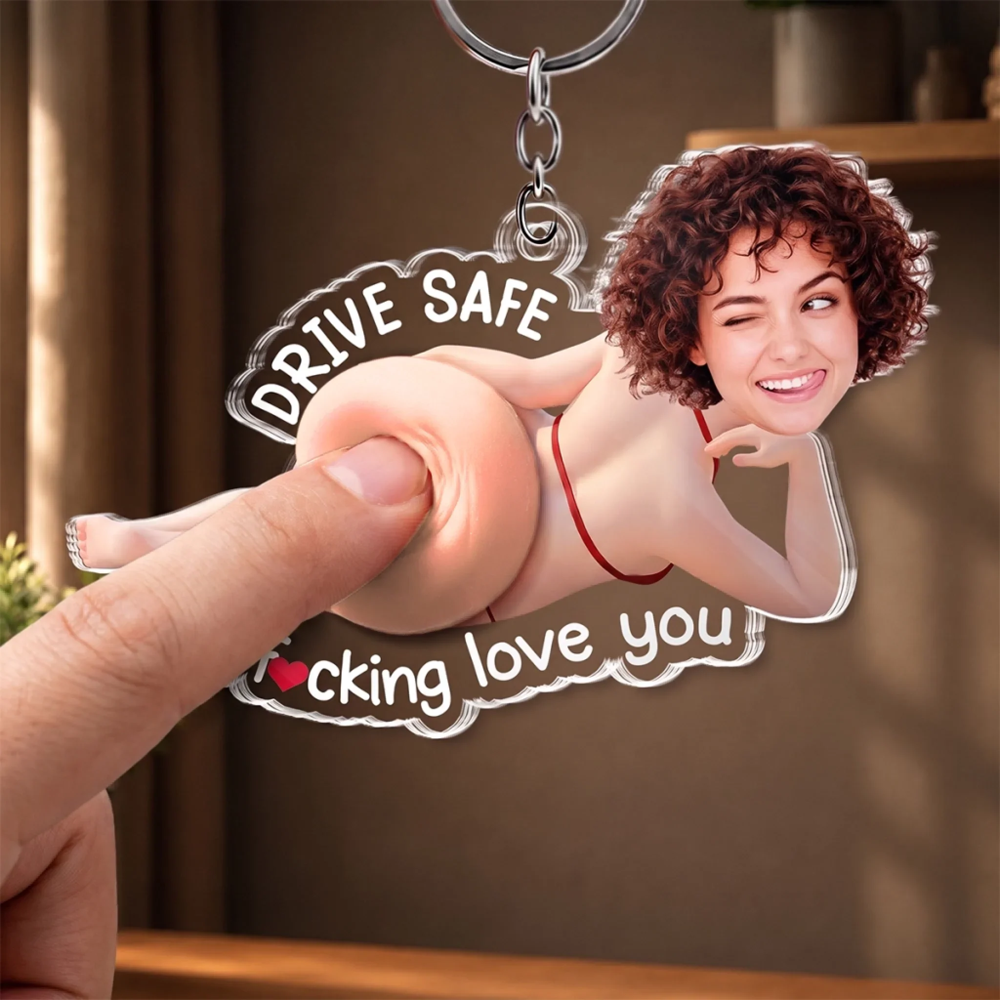 Custom Photo Squishy Acrylic Keychain - Personalized Anniversary Wedding Gifts For Husband And Wife, Him And Her - Carry My Love Everywhere - Image 2