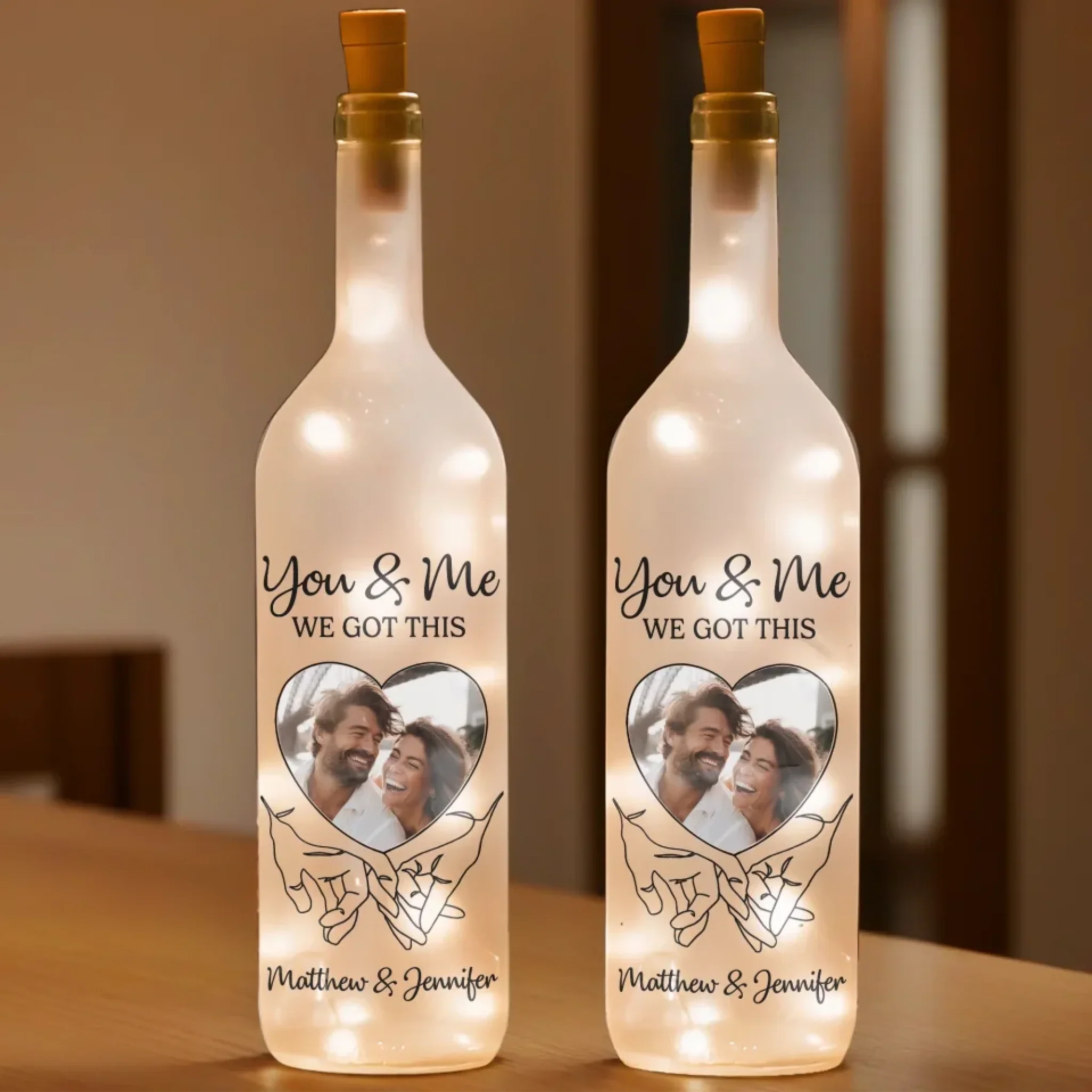 Custom Photo Still Holding On, Still Holding Hands - Couple Personalized Custom Bottle Lamp - Gift For Husband Wife, Anniversary - Image 3
