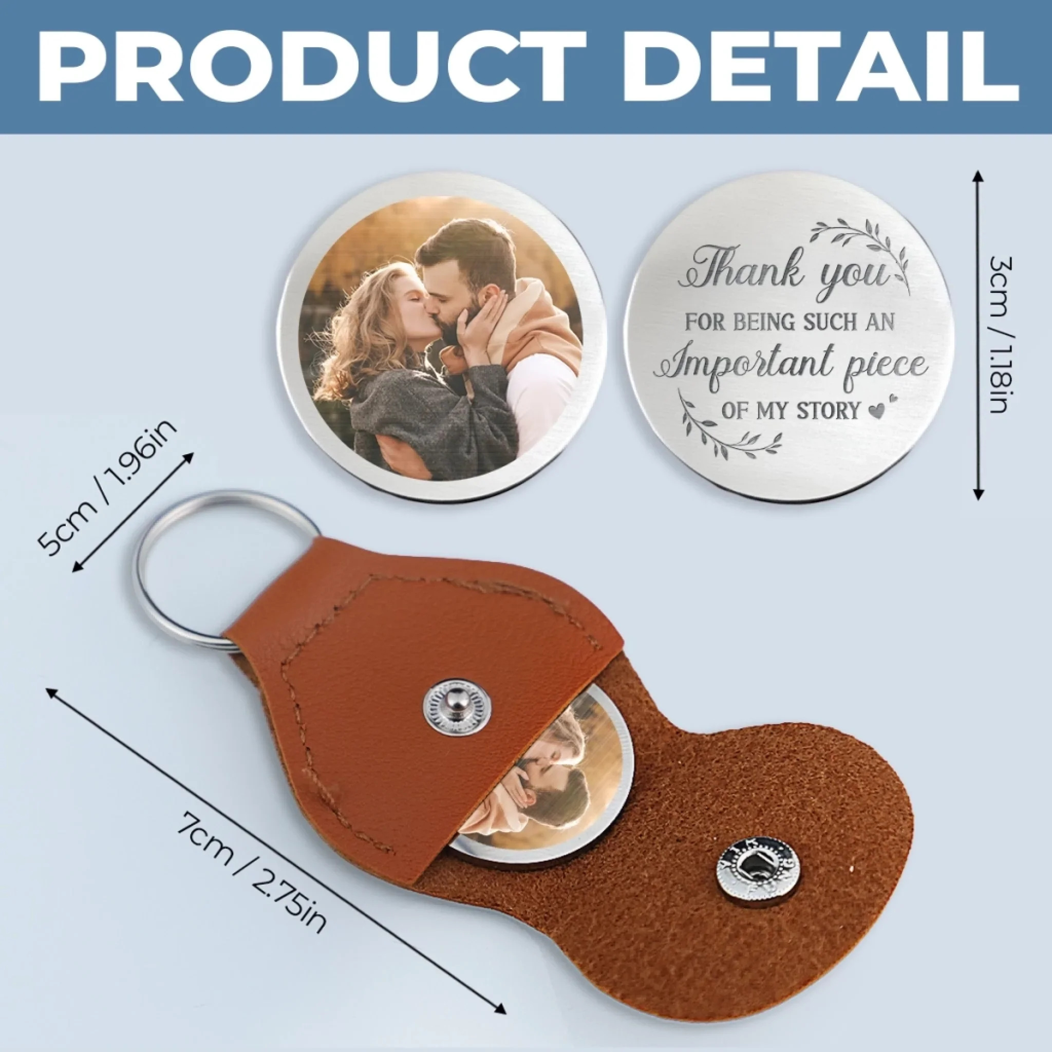 Custom Photo Thank You For Being Such An Immportant Piece Of My Story - Couple Personalized Custom Pocket Hug - Gift For Husband Wife, Anniversary - Image 10