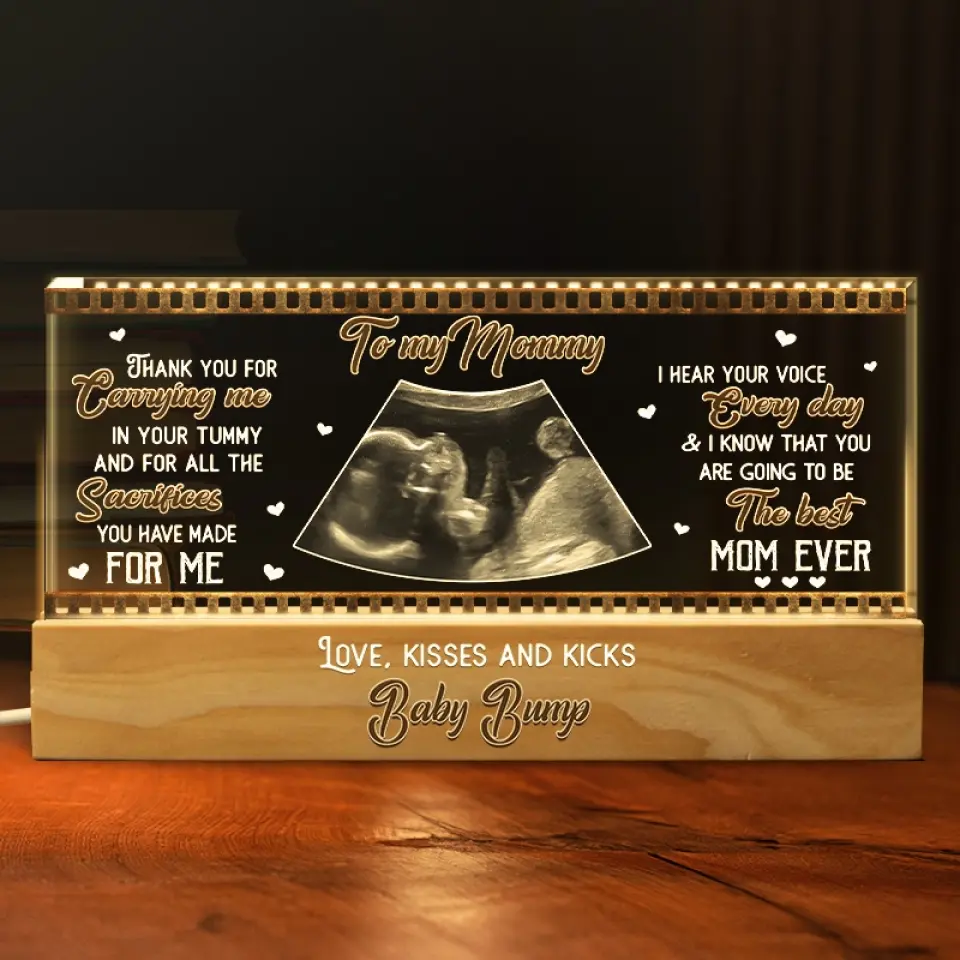 Custom Photo The Sweetest Little Part Of Destiny - Family Personalized Custom Acrylic Letters 3D LED Night Light - Gift For Baby Kids, Newborn Baby - Image 3