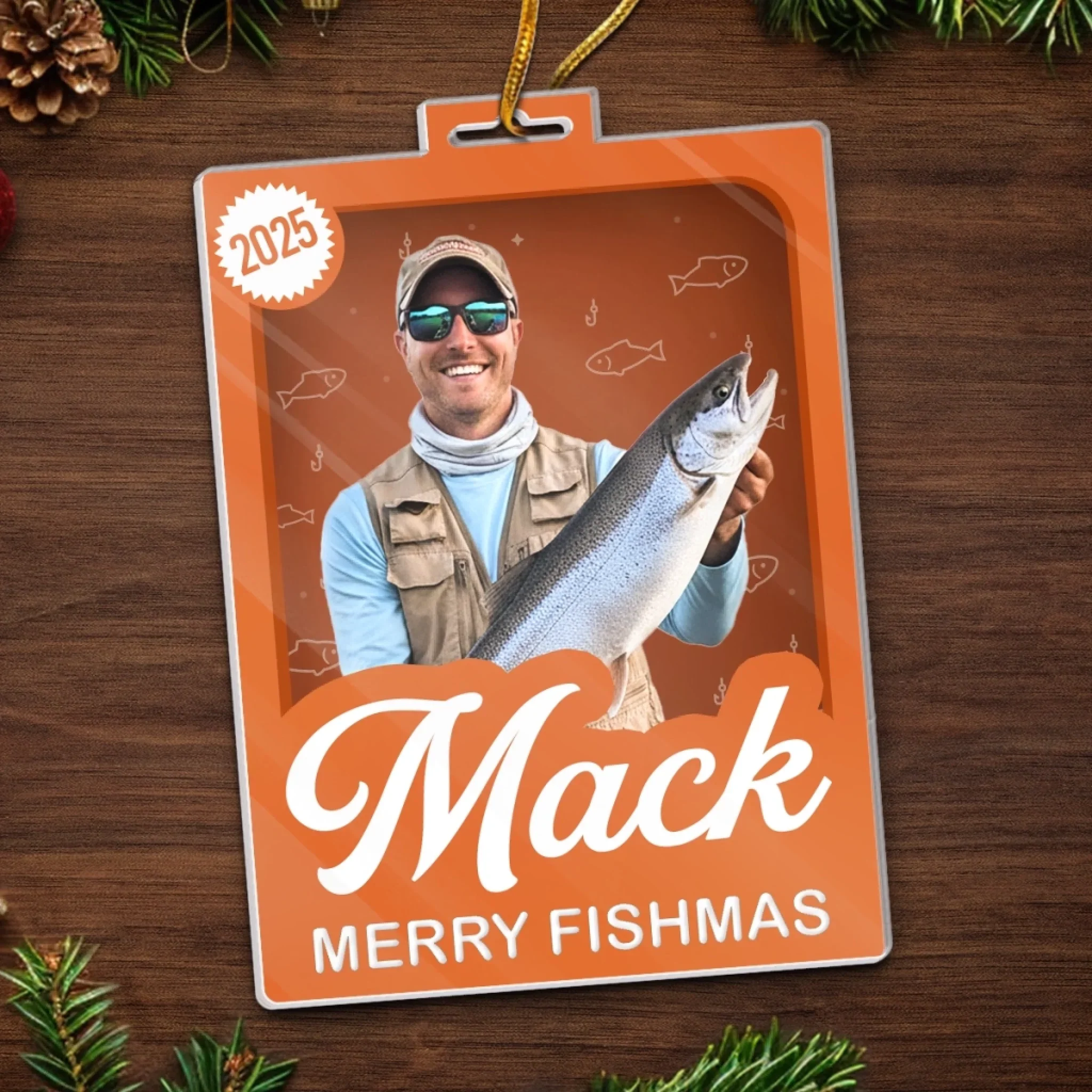 Custom Photo Toy Box Acrylic Ornament - Personalized Christmas Birthday Fishing Gifts For Fisherman - Just Call Me Santa’s Fisherman - Image 6