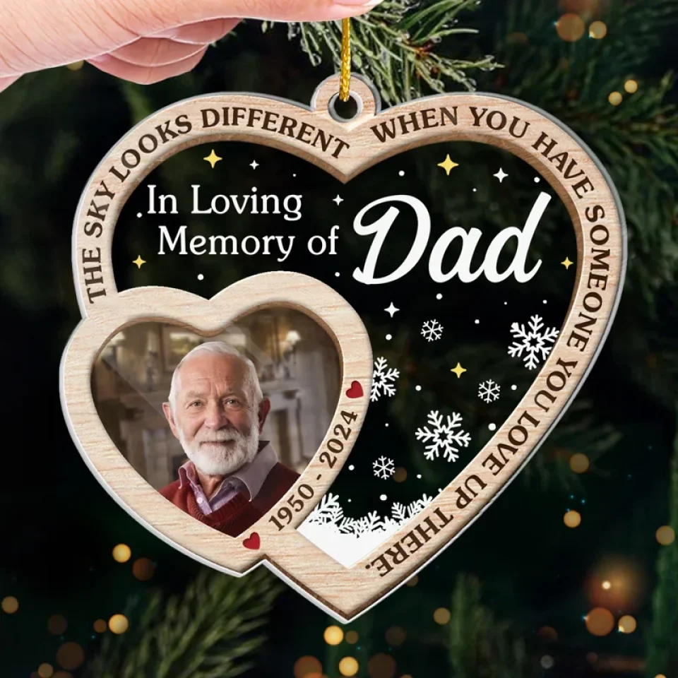 Custom Photo Treasured In Our Hearts, Forever Missed - Memorial Personalized Custom Ornament - Acrylic Custom Shaped - Sympathy Gift, Christmas Gift For Family Members - Image 4