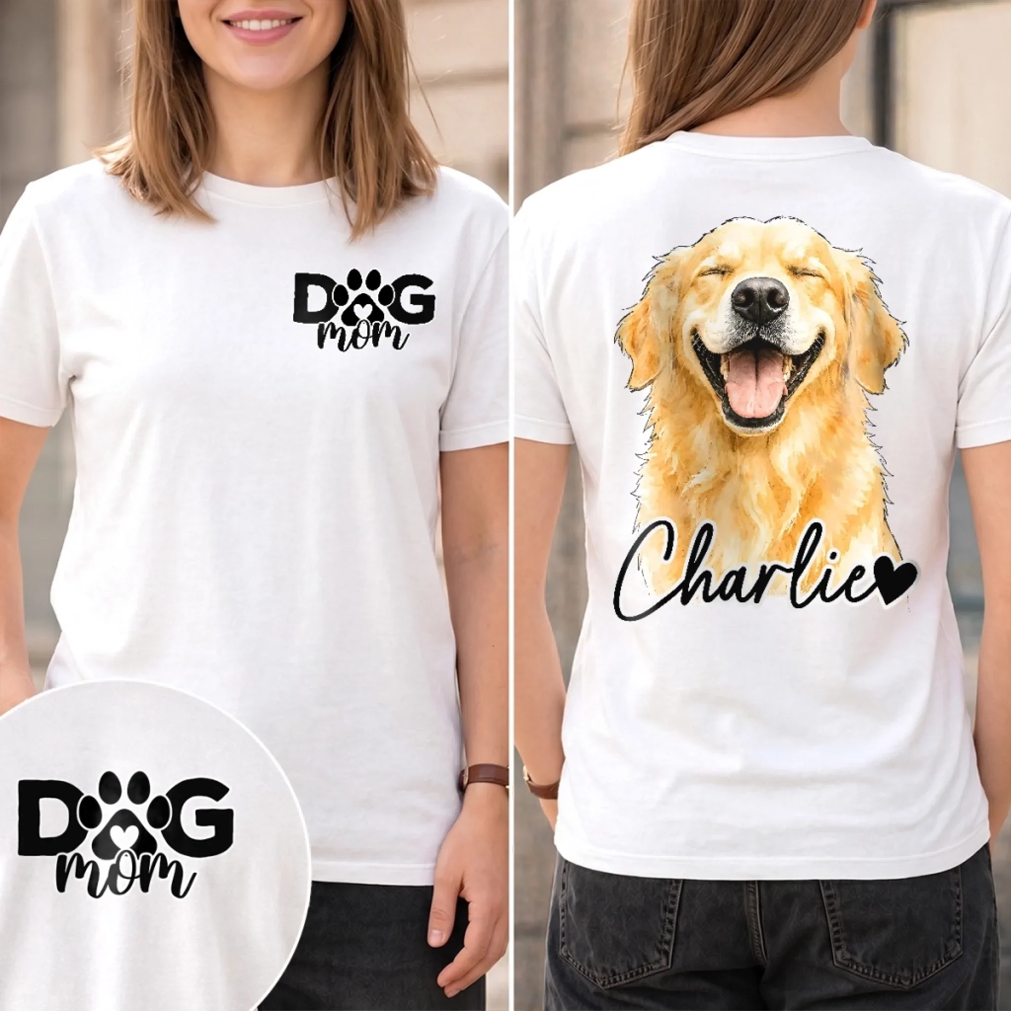 Custom Photo Unisex T-shirt - Personalized Birthday Gifts For Dog Cat Lovers, Dog Dad And Mom, Cat Owners - My Fluffy Bestie - Image 3