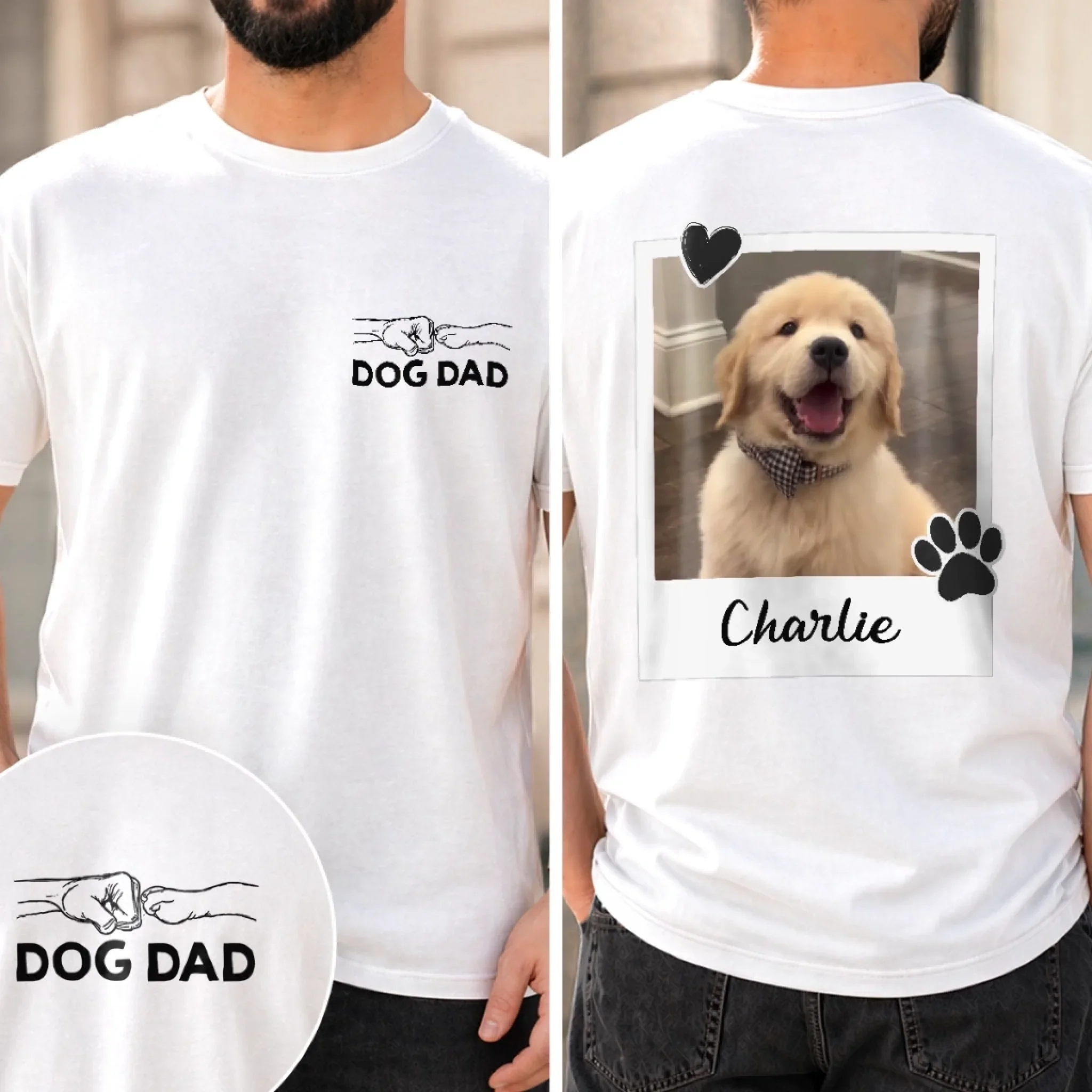 Custom Photo Unisex T-shirt - Personalized Father's Day Birthday Gifts For Dog Cat Lovers, Dog Dad And Mom, Cat Owners - Love Is A Wet Nose - Image 2