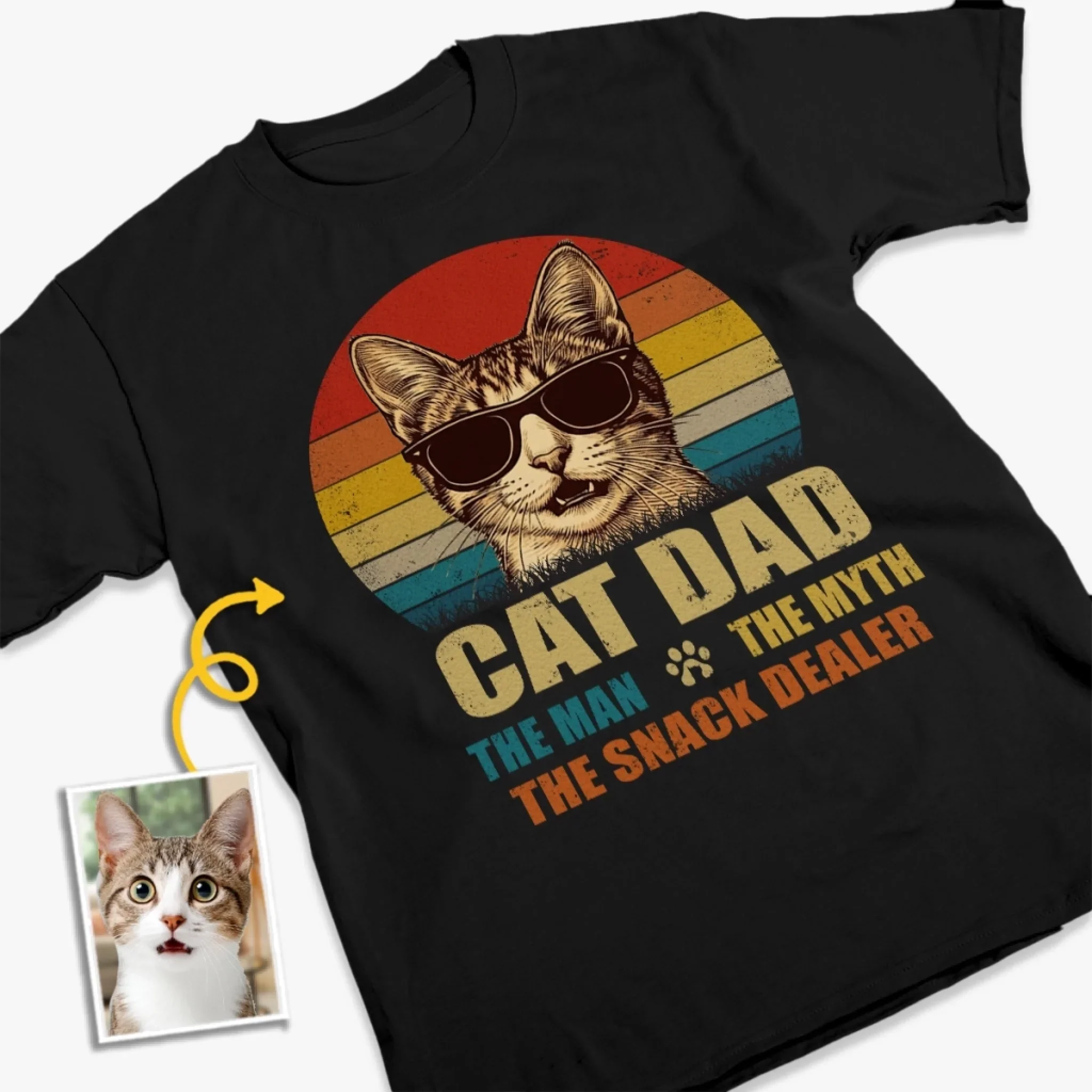 Custom Photo Unisex T-shirt, Premium T-shirt, Hoodie - Personalized Christmas Birthday Gifts For Cat Lovers, Cat Mom And Dad - Professional Treat Dealer - Image 3