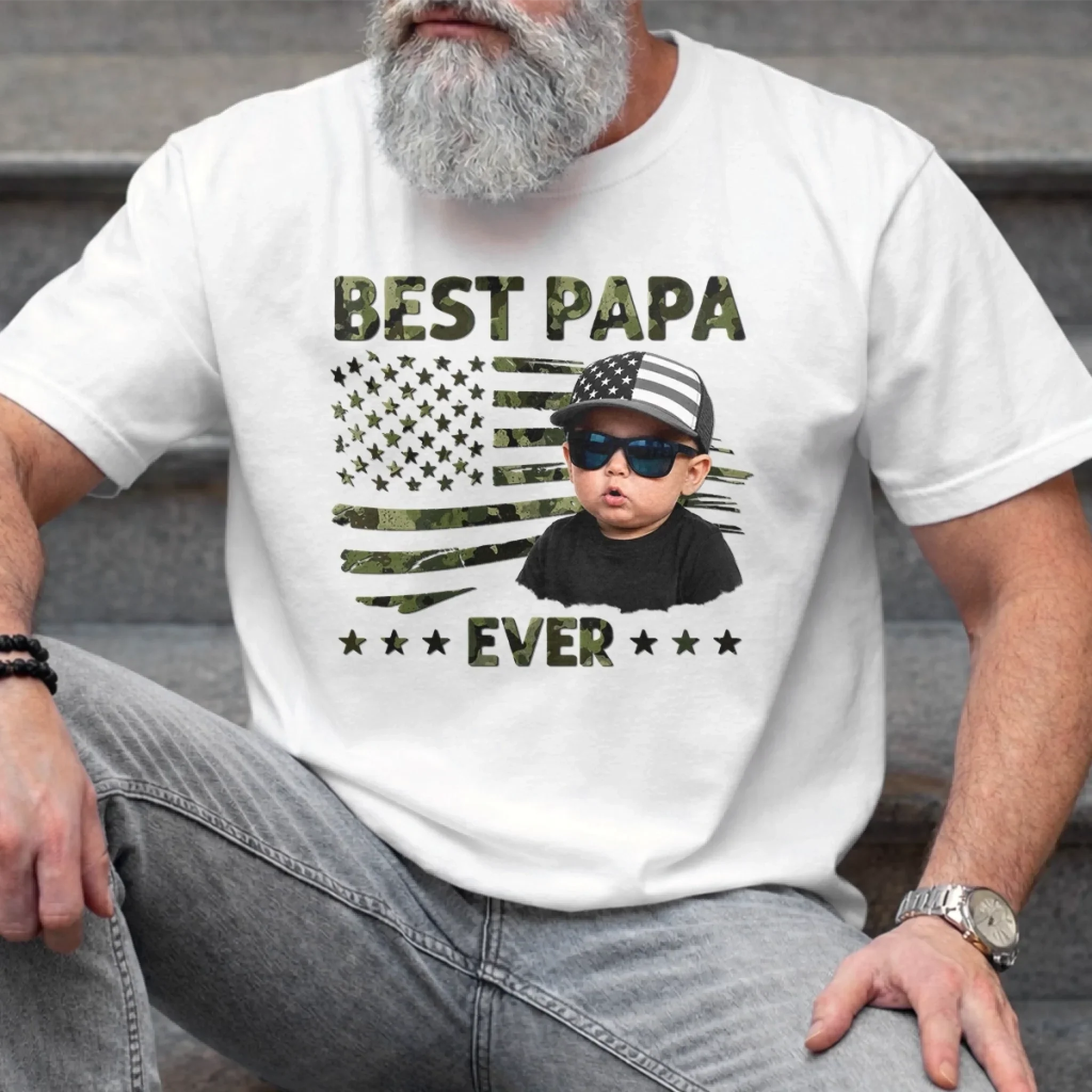 Custom Photo Unisex T-shirt, Premium T-shirt, Hoodie - Personalized Father's Day Birthday Gifts For Dad, Grandpa - Dad Makes Life Extra Special - Image 2